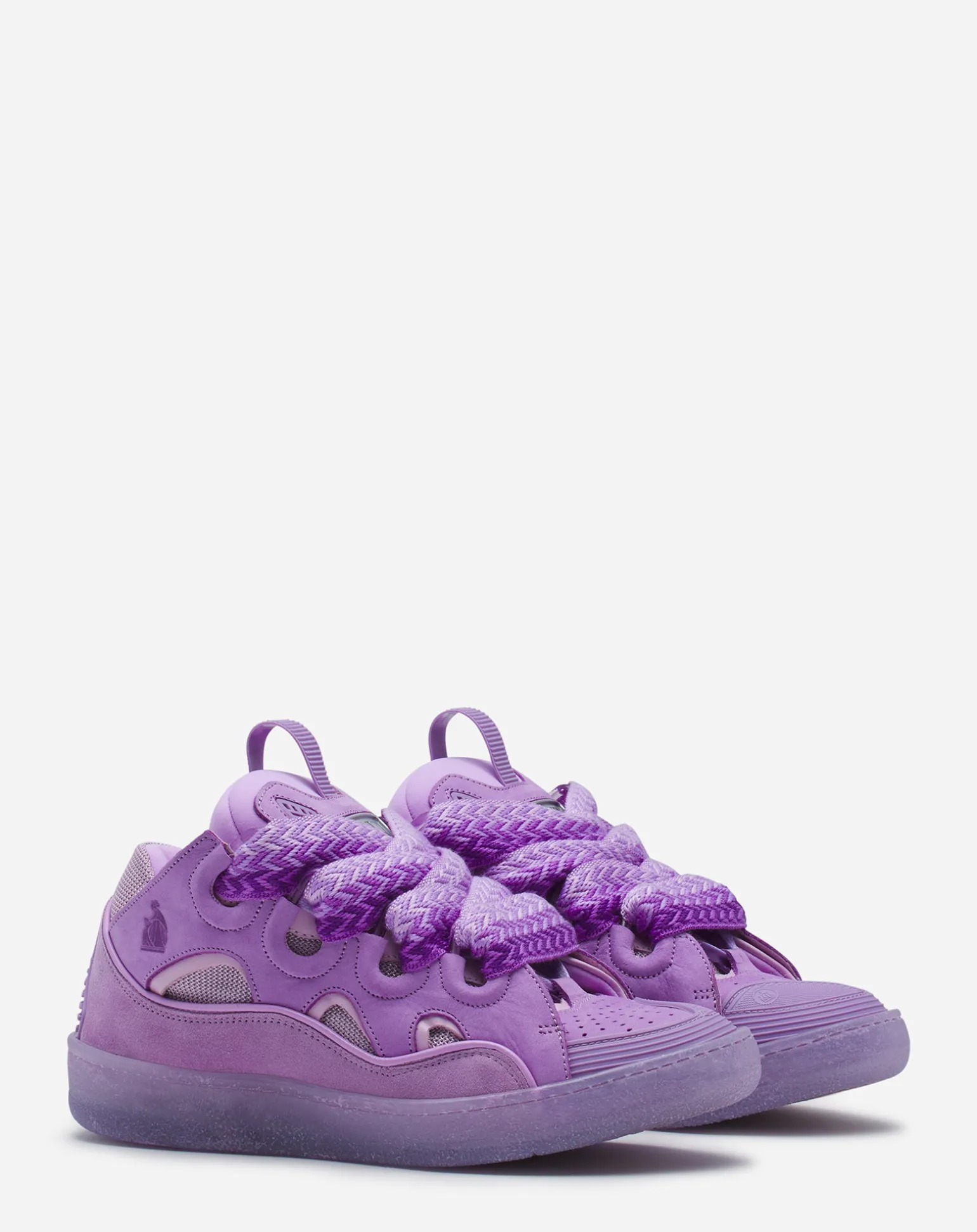 Lanvin Leather curb sneakers Lilac Sale