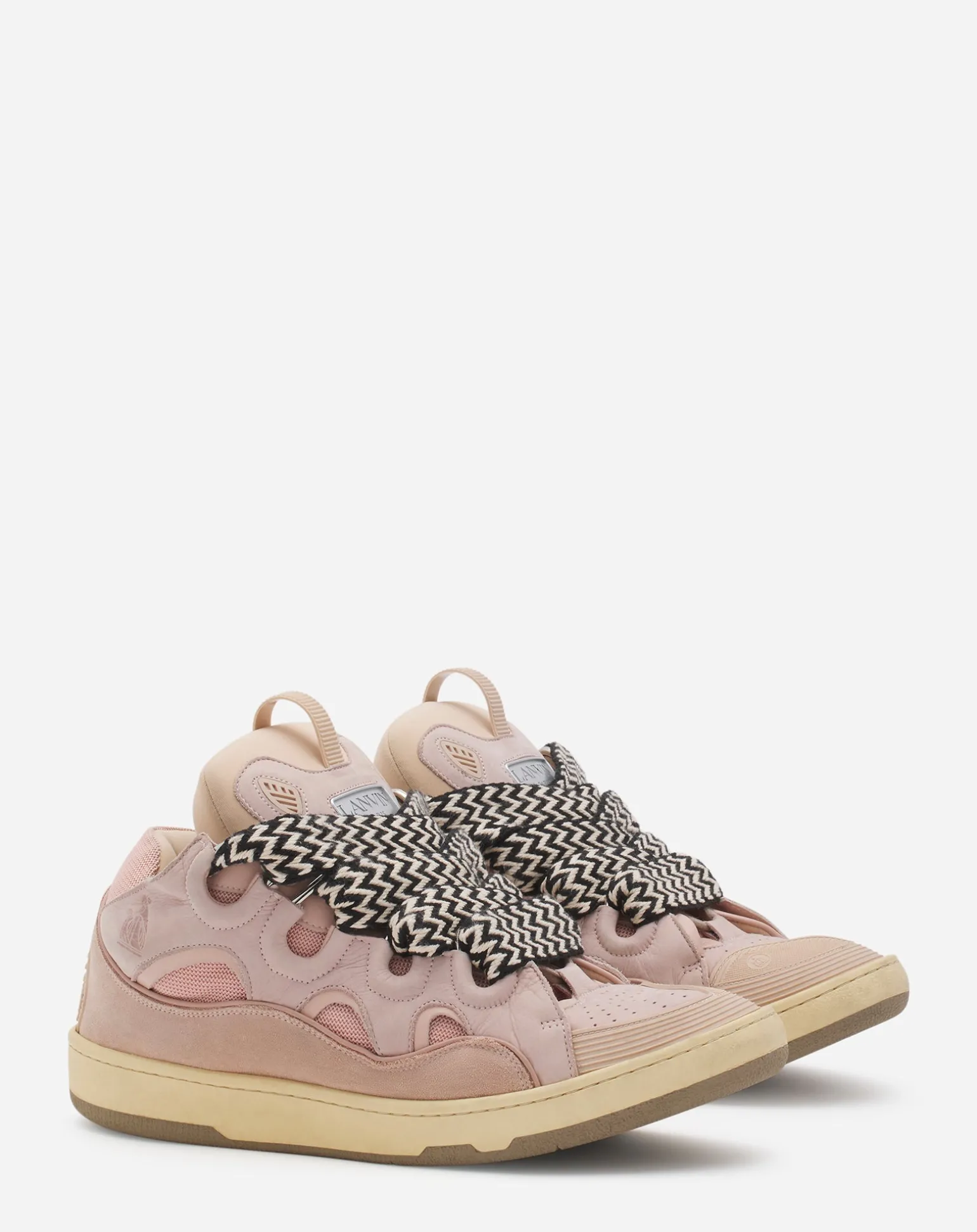 Lanvin Leather curb sneakers Palepink Best