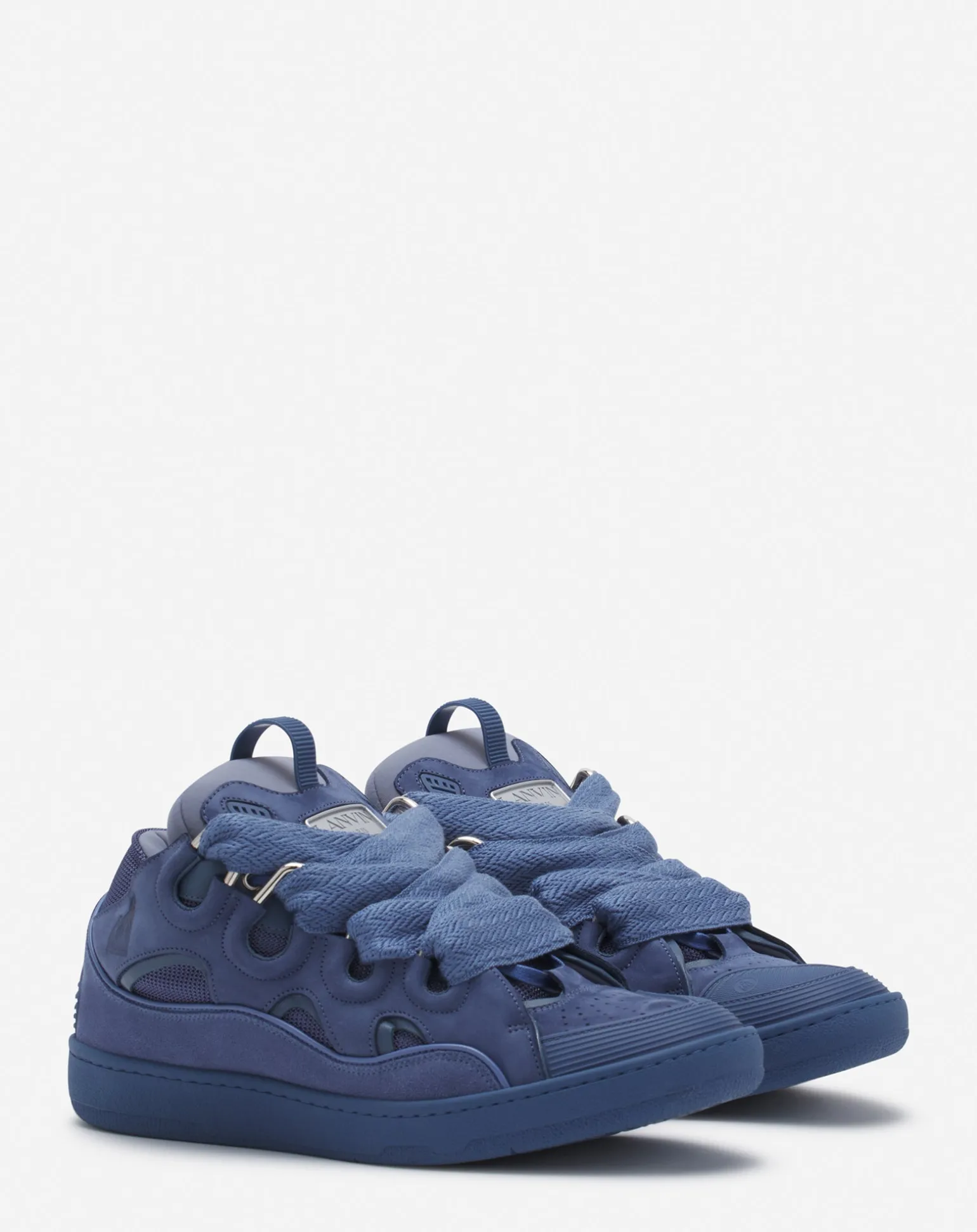 Lanvin Leather curb sneakers Cornflower Best