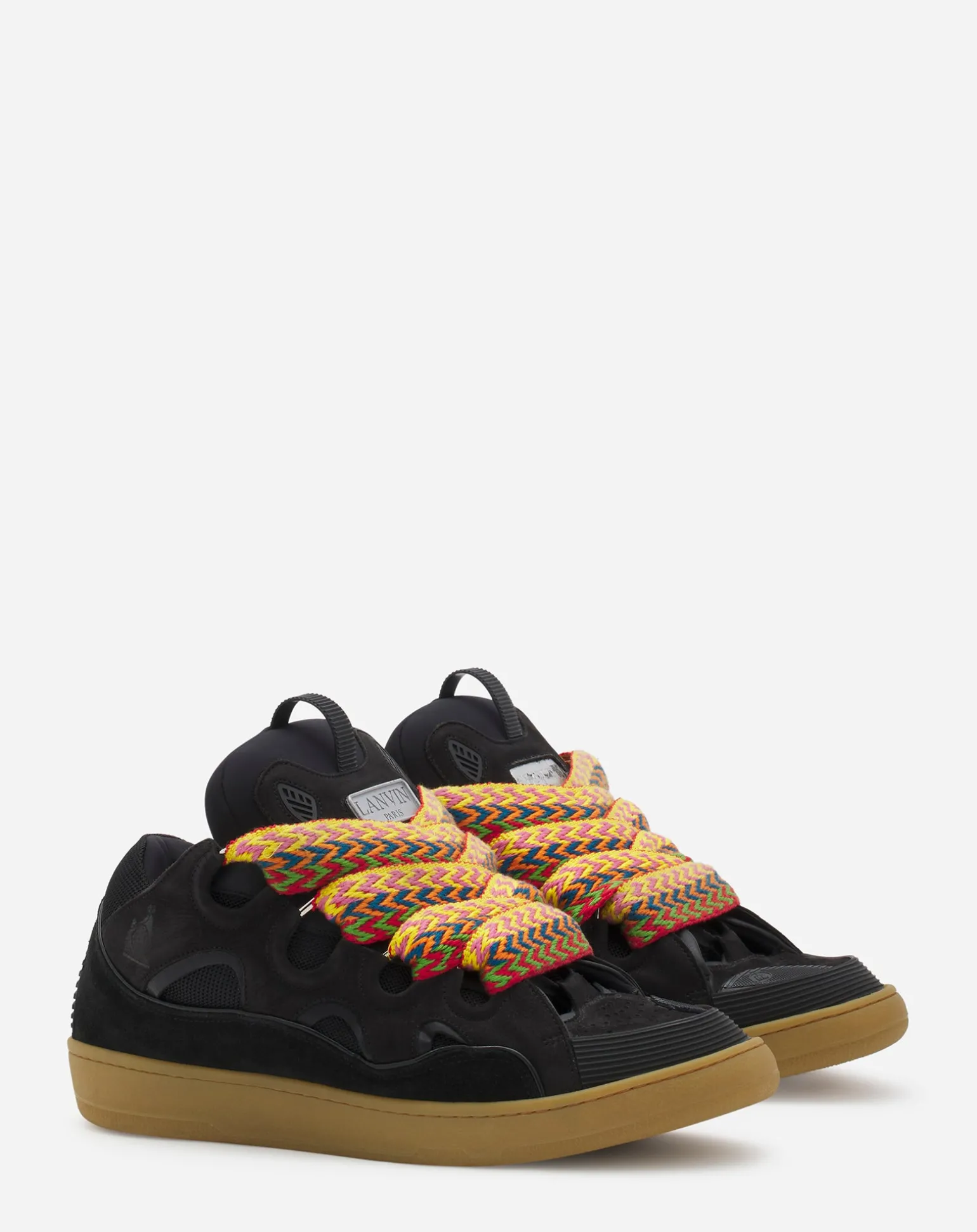 Lanvin Leather curb sneakers Black Outlet