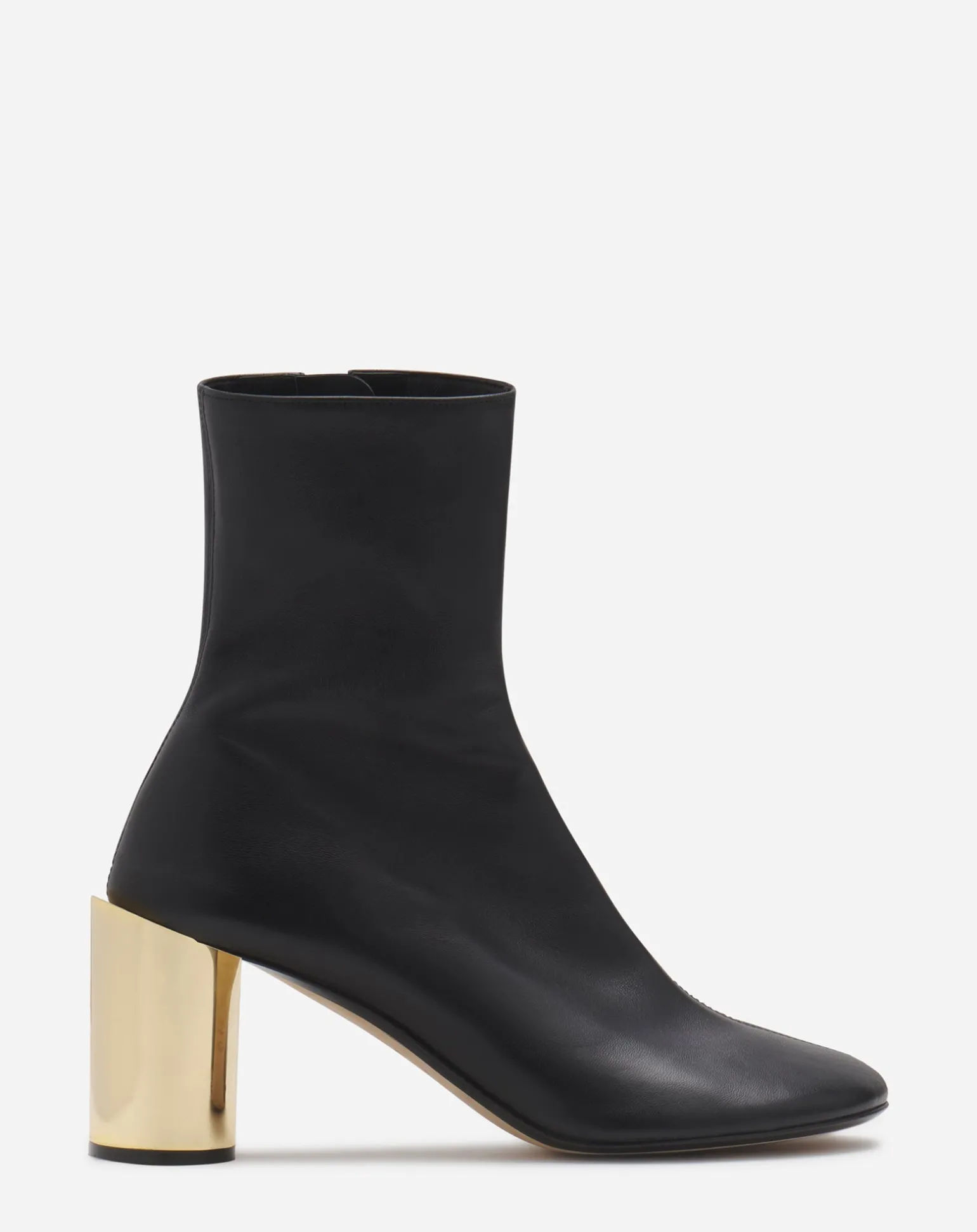 Lanvin Leather sequence by chunky heeled boots Black/gold Hot