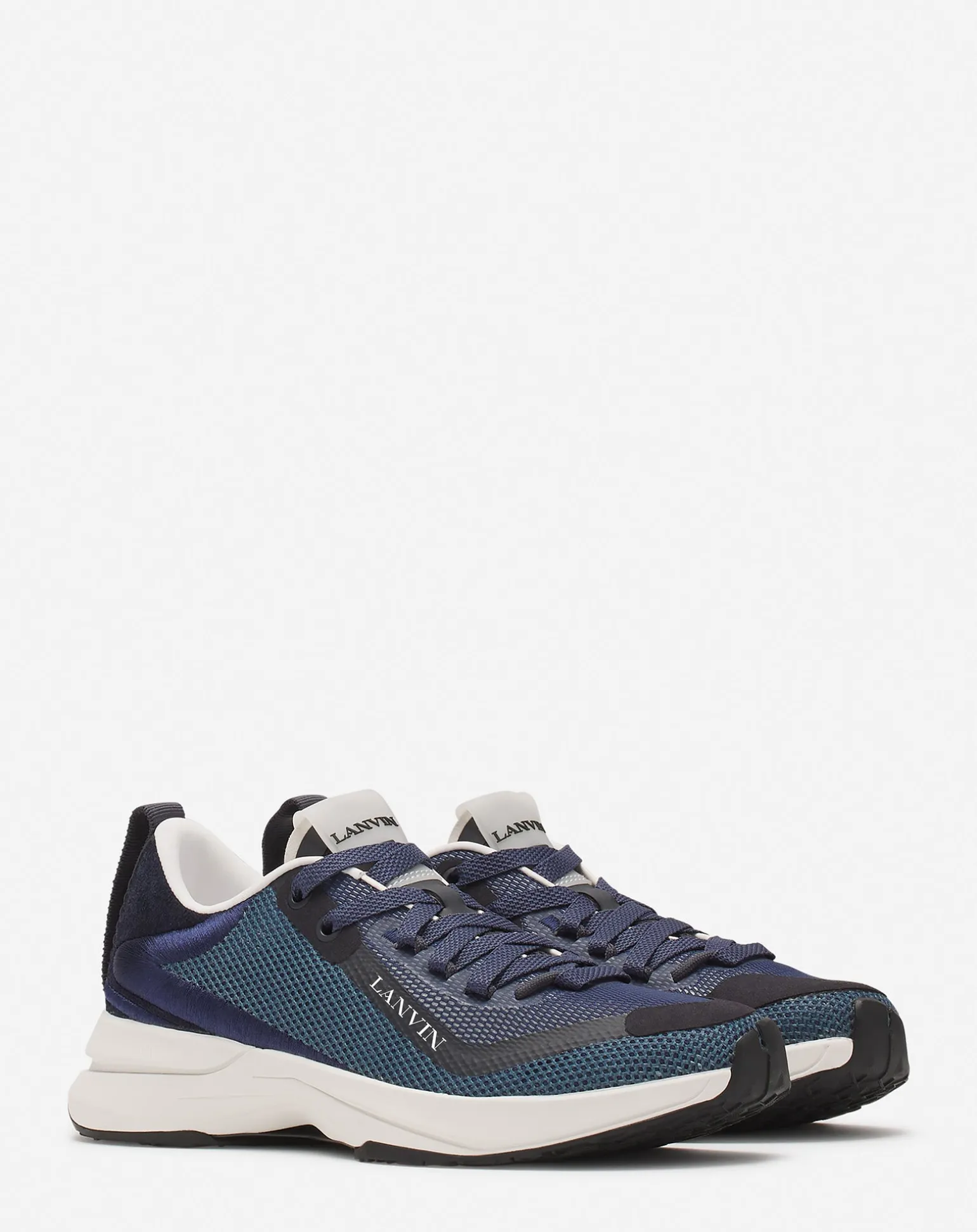 Lanvin L-i mesh sneakers Petrol/ecru Best