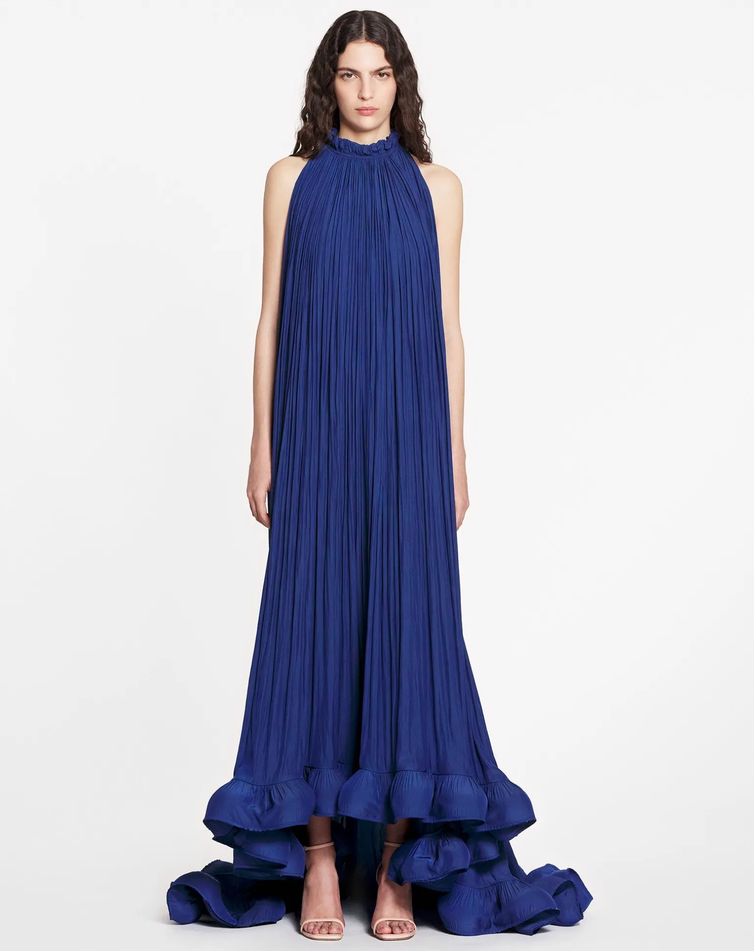 Lanvin Long charmeuse tribute dress Indigo Flash Sale