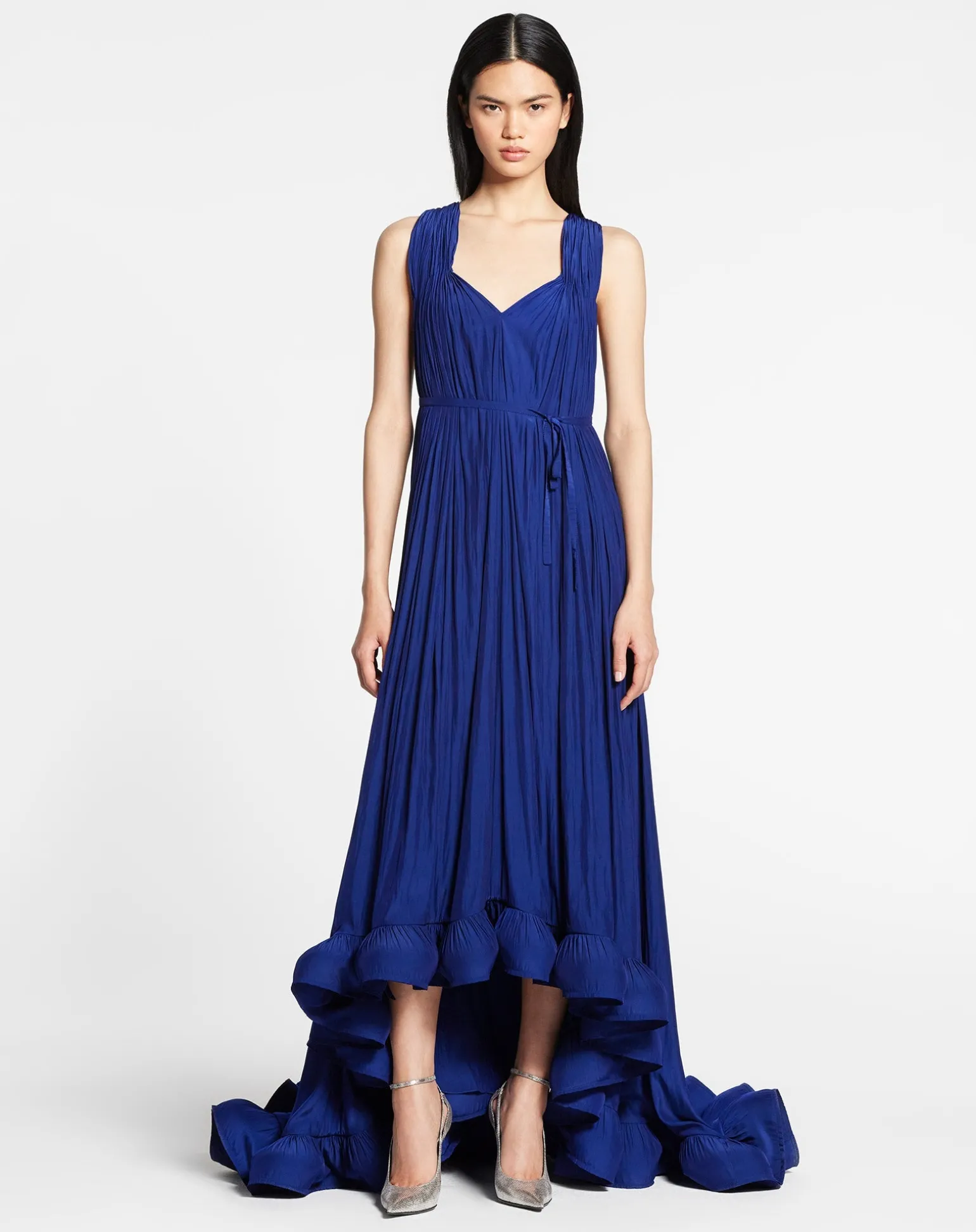 Lanvin Long charmeuse tribute dress Indigo Best Sale