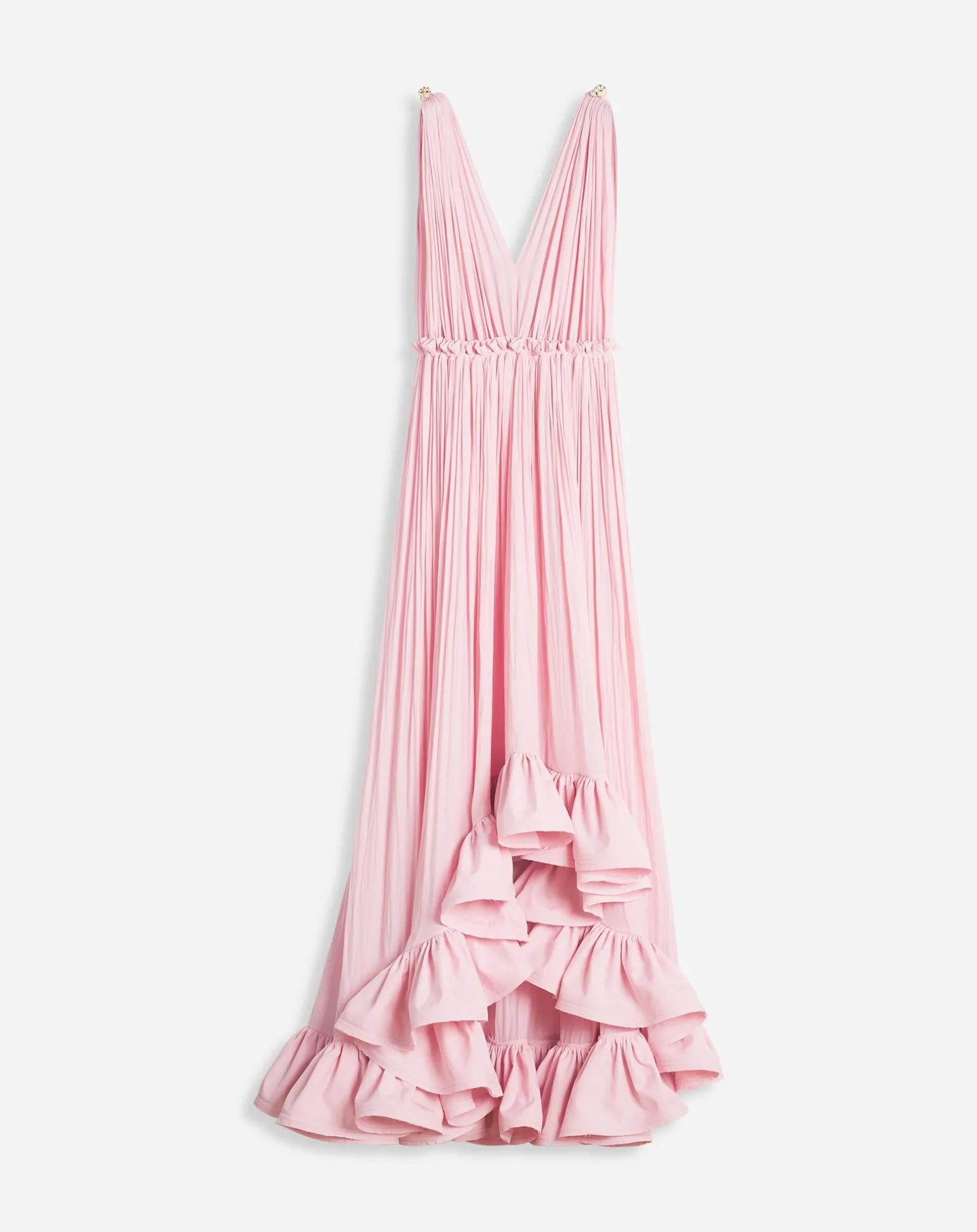 Lanvin Long dress with ruffles Lightpink Shop