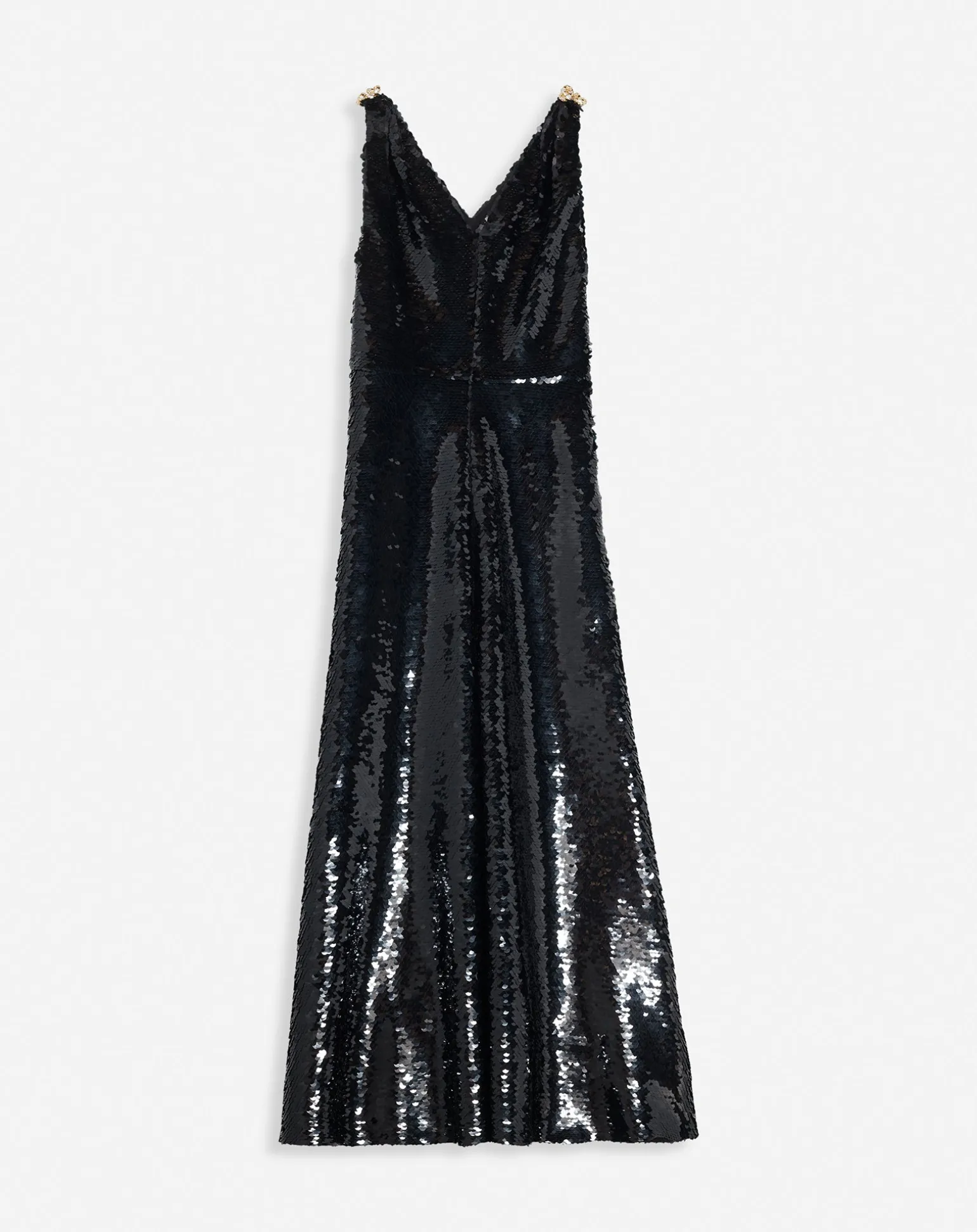 Lanvin Long embroidered sleeveless dress Black Best