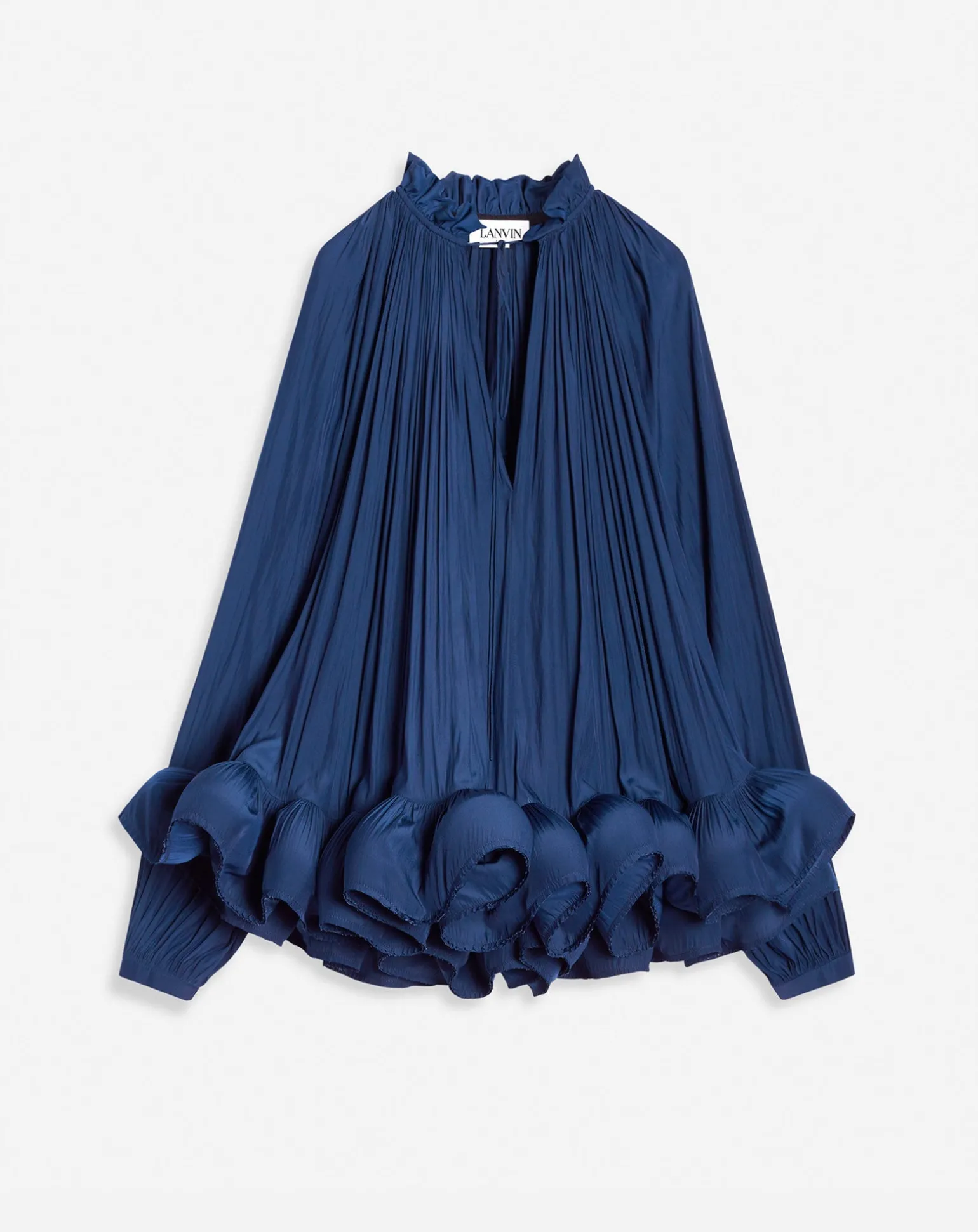 Lanvin Long-sleeve charmeuse blouse Inkblue Store