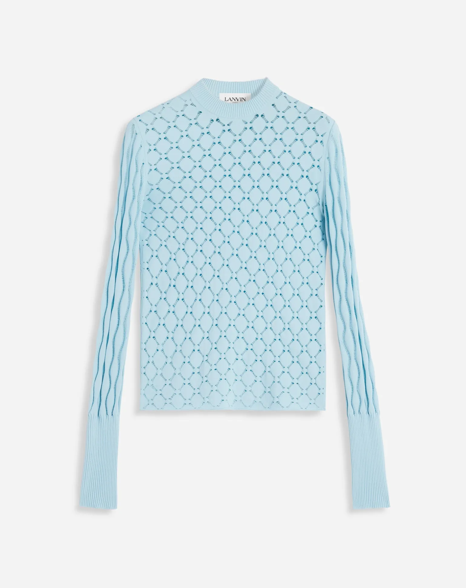 Lanvin Long-sleeved top in lace effect knit Budgie Discount