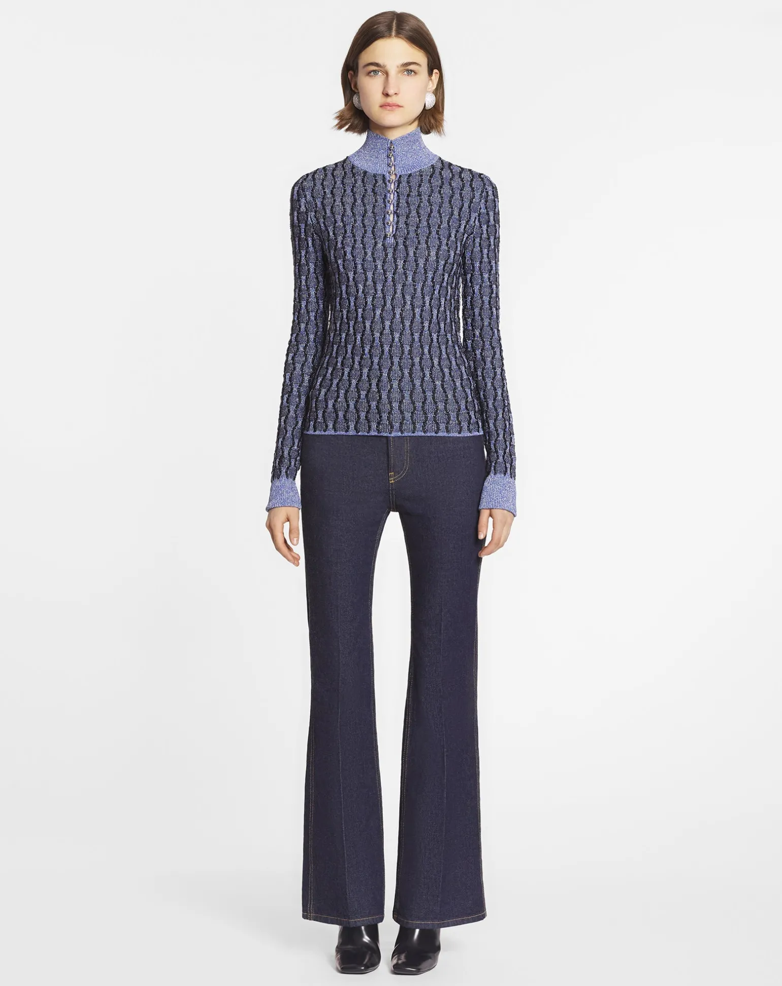 Lanvin Lurex jacquard top Newlanvinblue Flash Sale