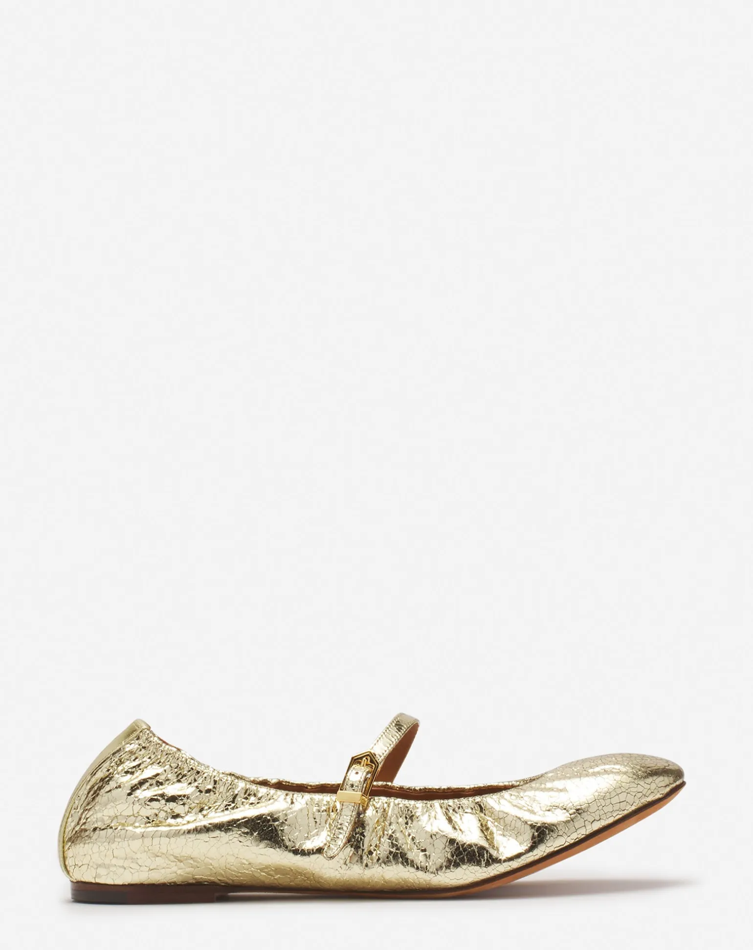 Lanvin Mary jane in crackled metallic leather Gold Store