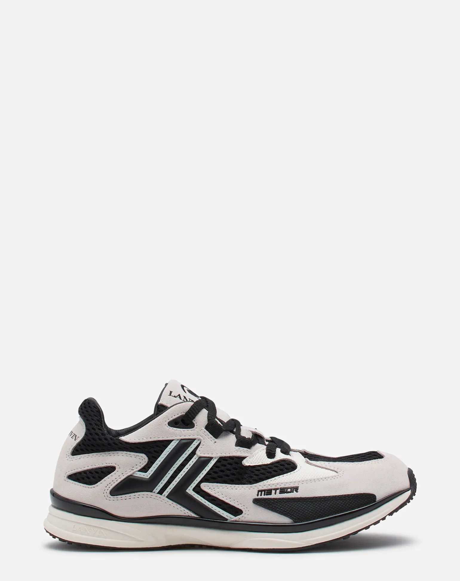 Lanvin Meteor sneakers in mesh and suede Black/white Best Sale