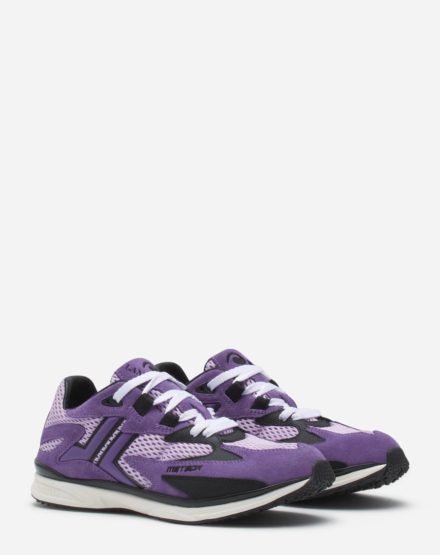 Lanvin Meteor sneakers in mesh and suede Mauve/purple Cheap