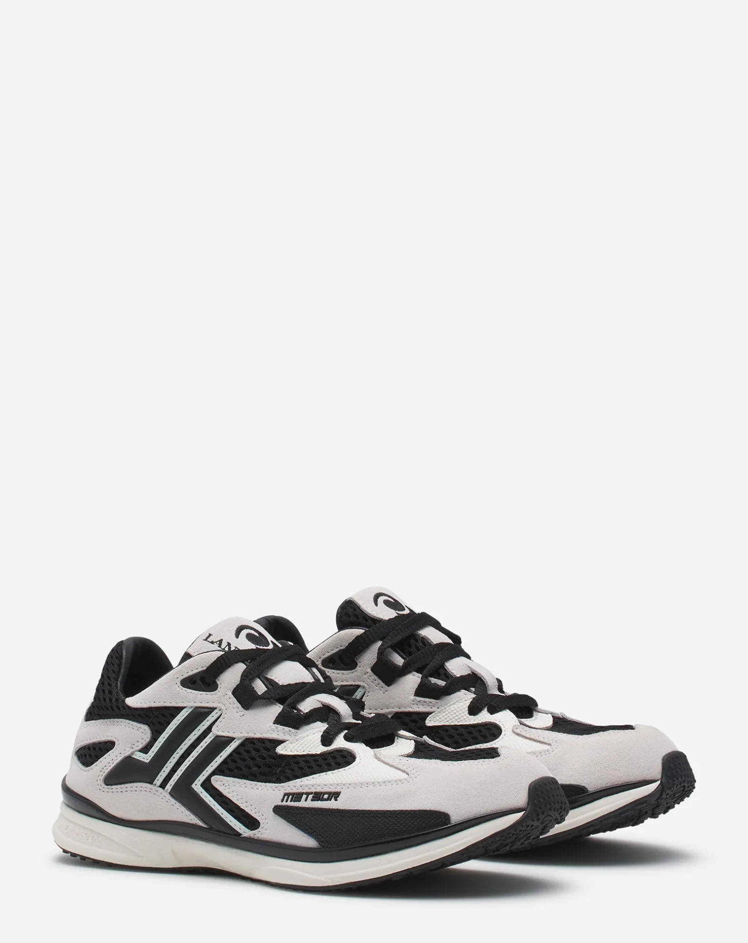 Lanvin Meteor sneakers in mesh and suede Black/white Best Sale