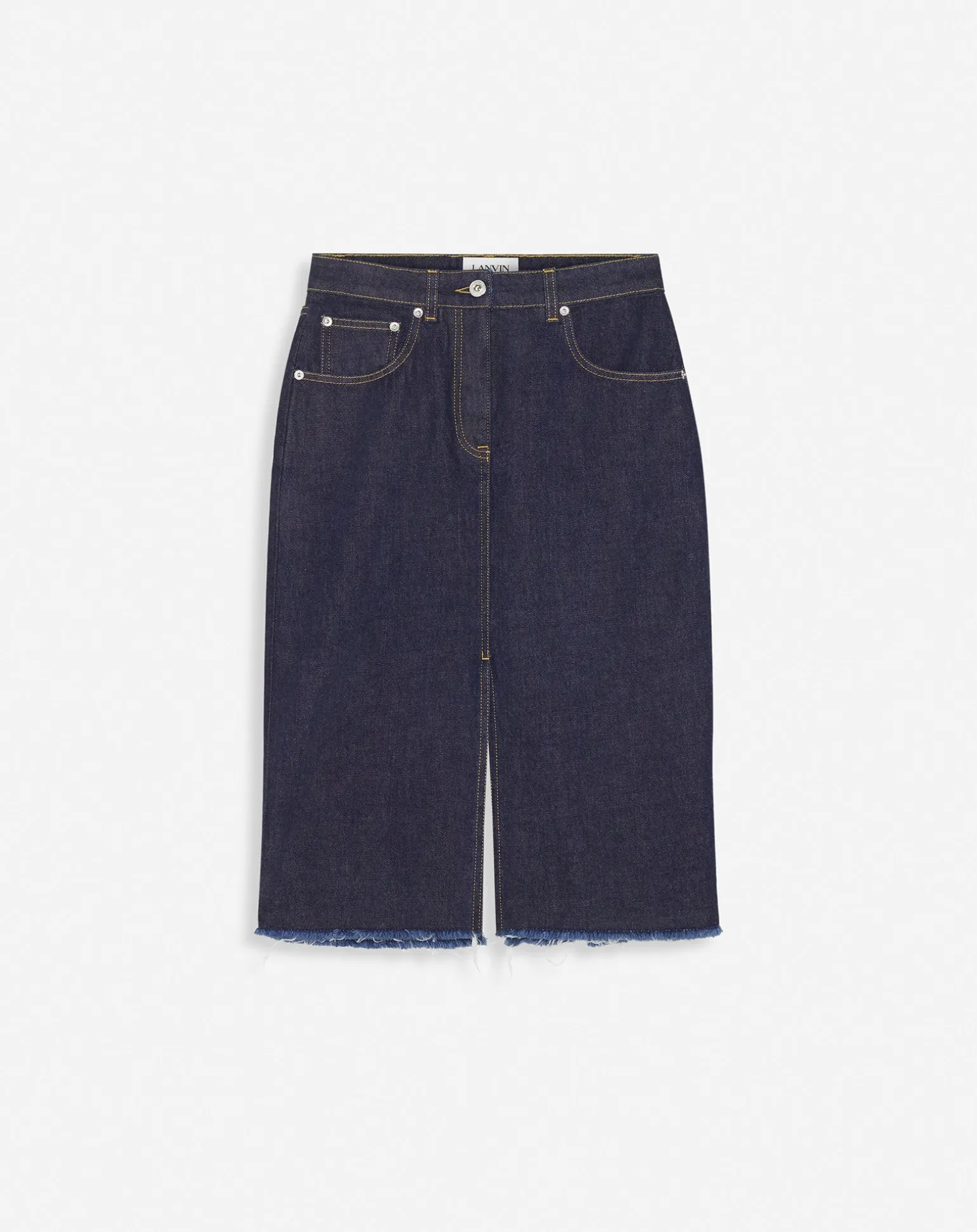 Lanvin Mid-length straight denim skirt Navyblue Outlet