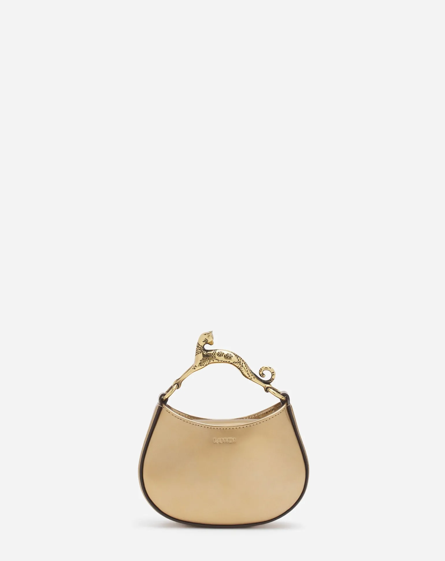 Lanvin Nano hobo cat bag in metallic leather Gold Best