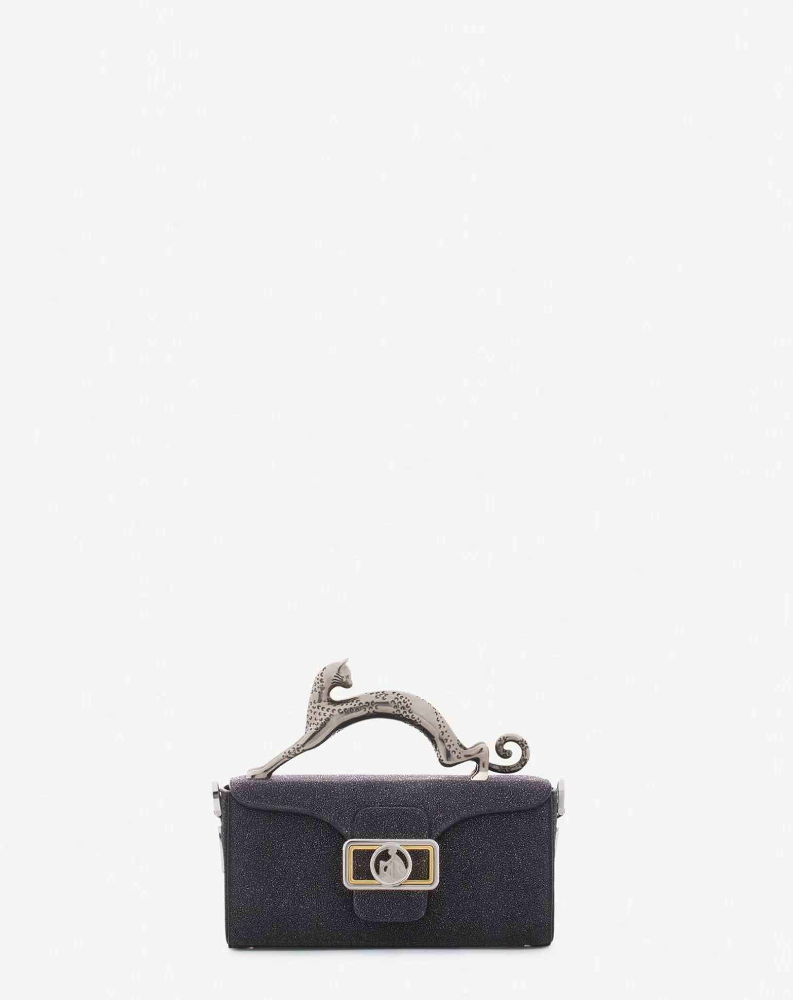 Lanvin Nano pencil cat bag in suede Black Cheap