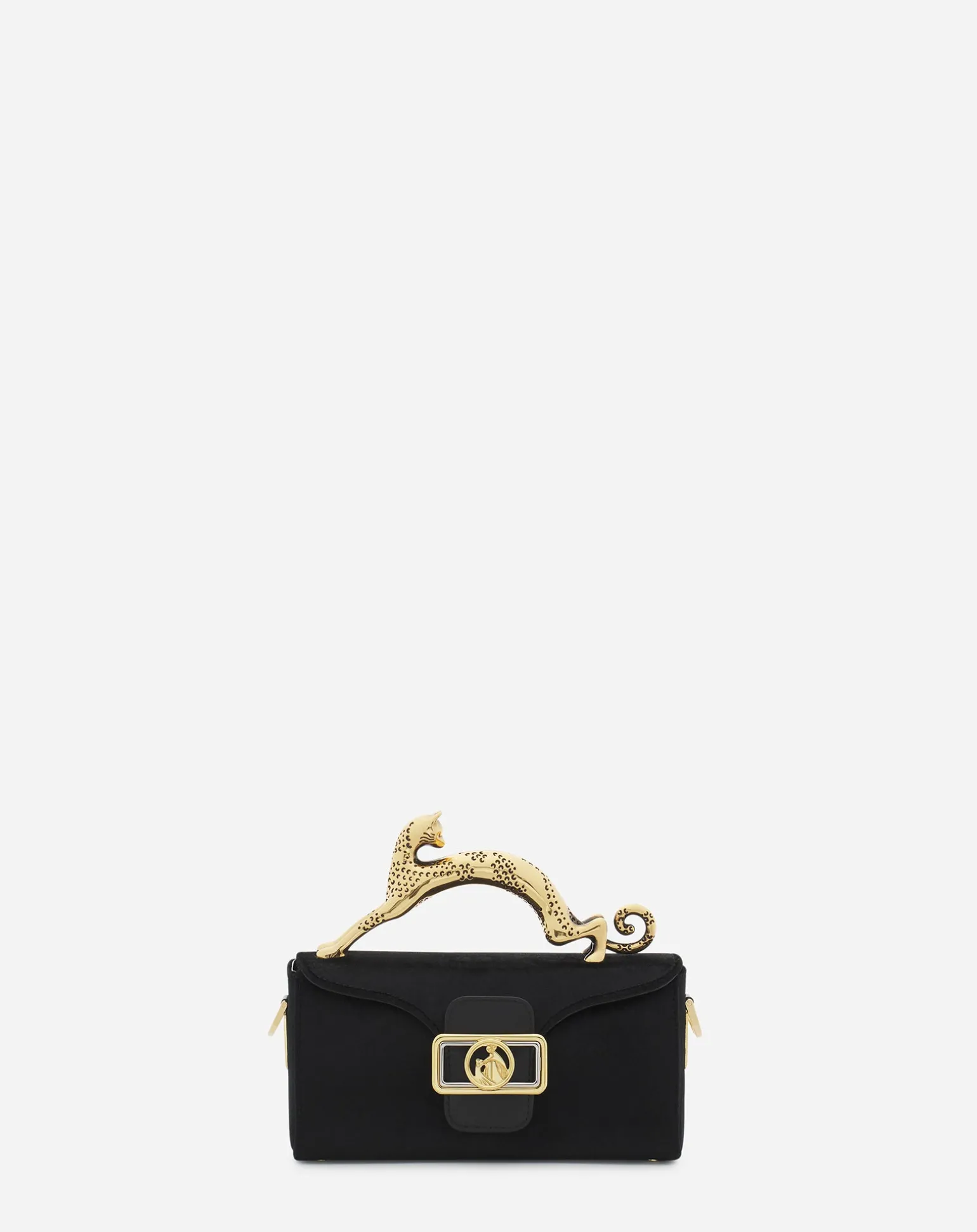 Lanvin Nano pencil cat bag in velvet Black Best Sale