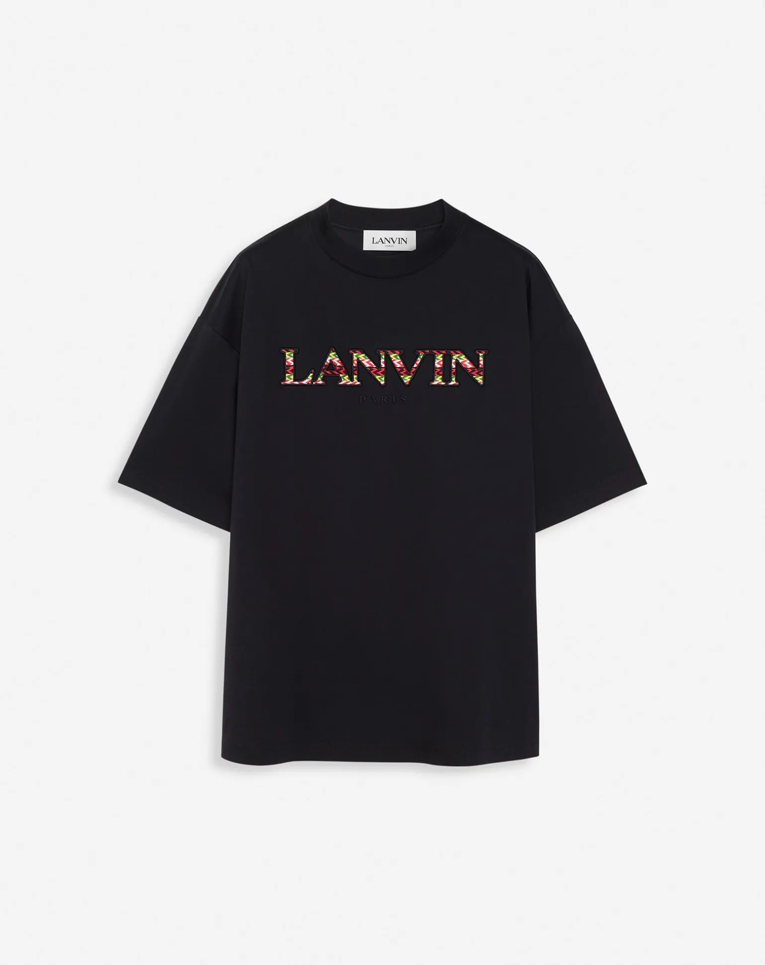 Lanvin Oversized embroidered curb t-shirt Black Outlet