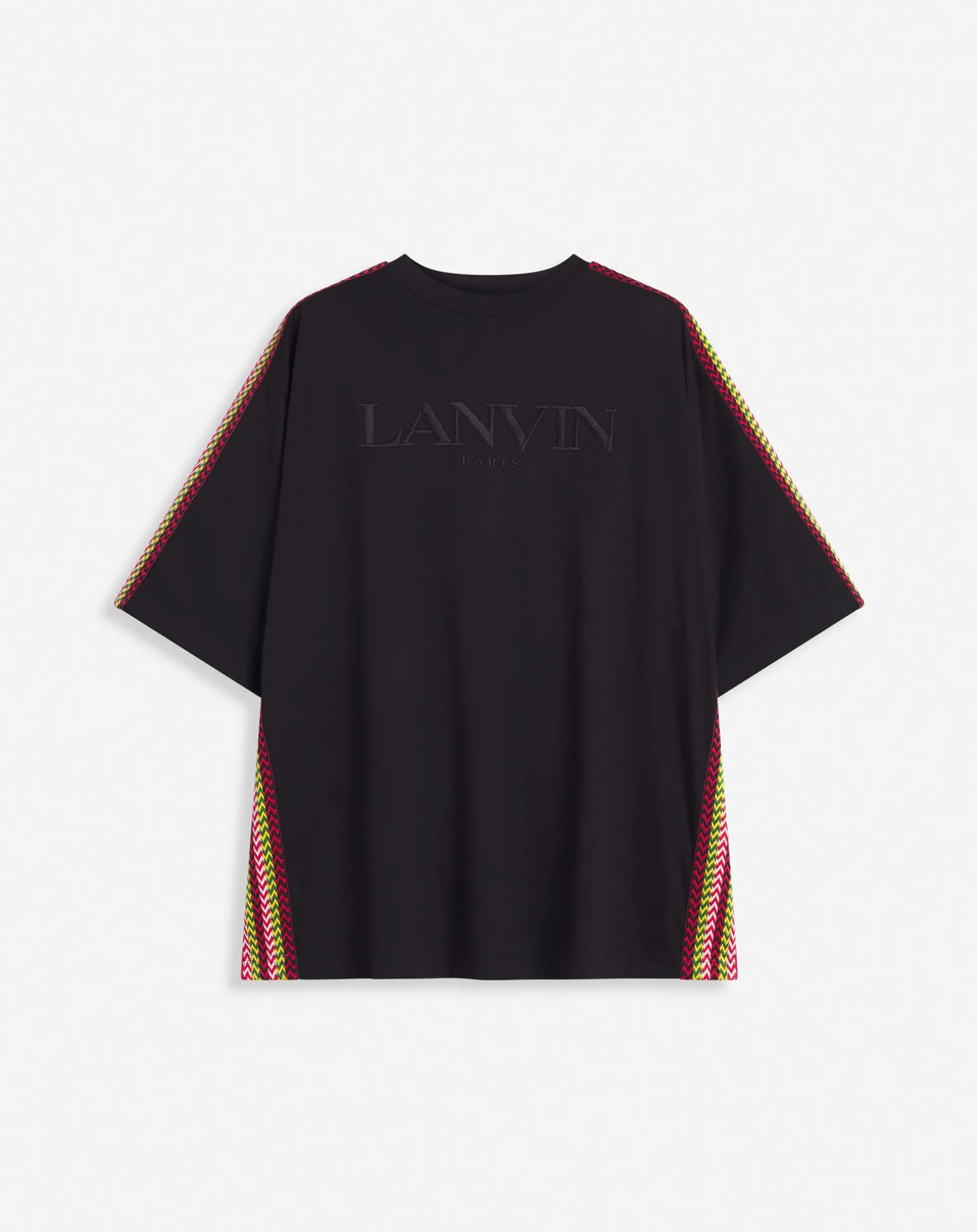 Lanvin Oversized embroidered side curb t-shirt Black Discount