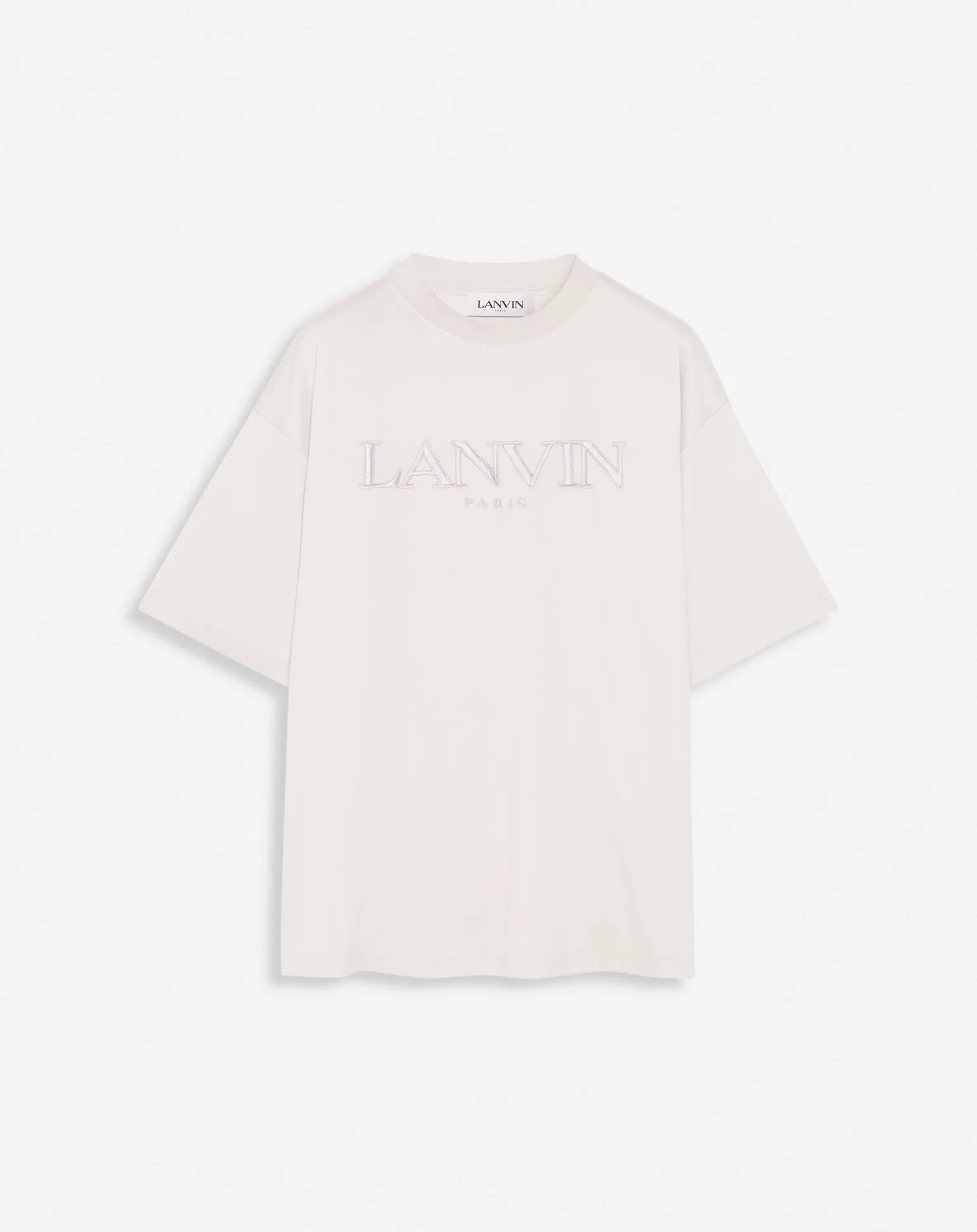 Lanvin Oversized paris embroidered t-shirt Mastic Sale