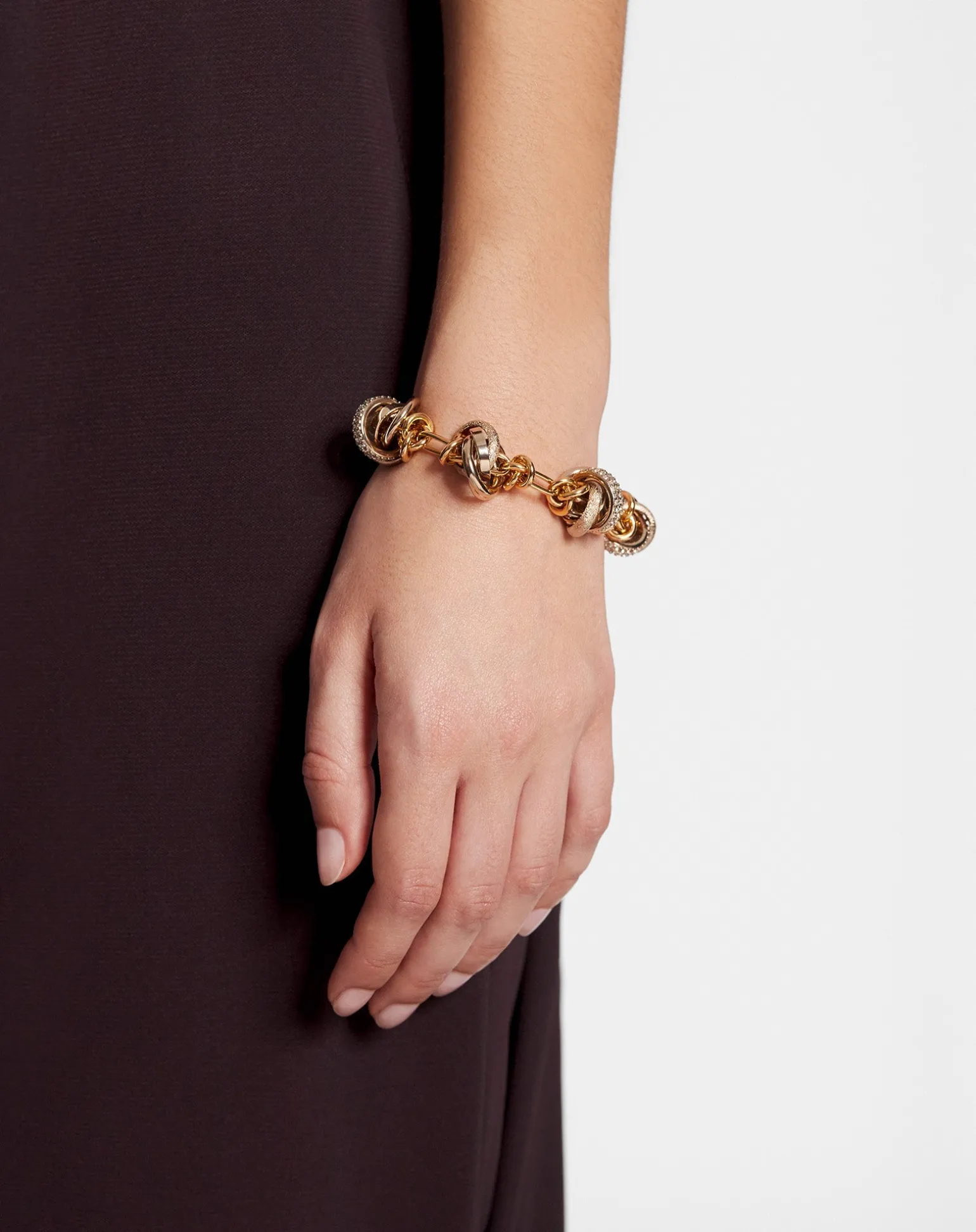 Lanvin Partition by knot bracelet Gold/crystal Flash Sale