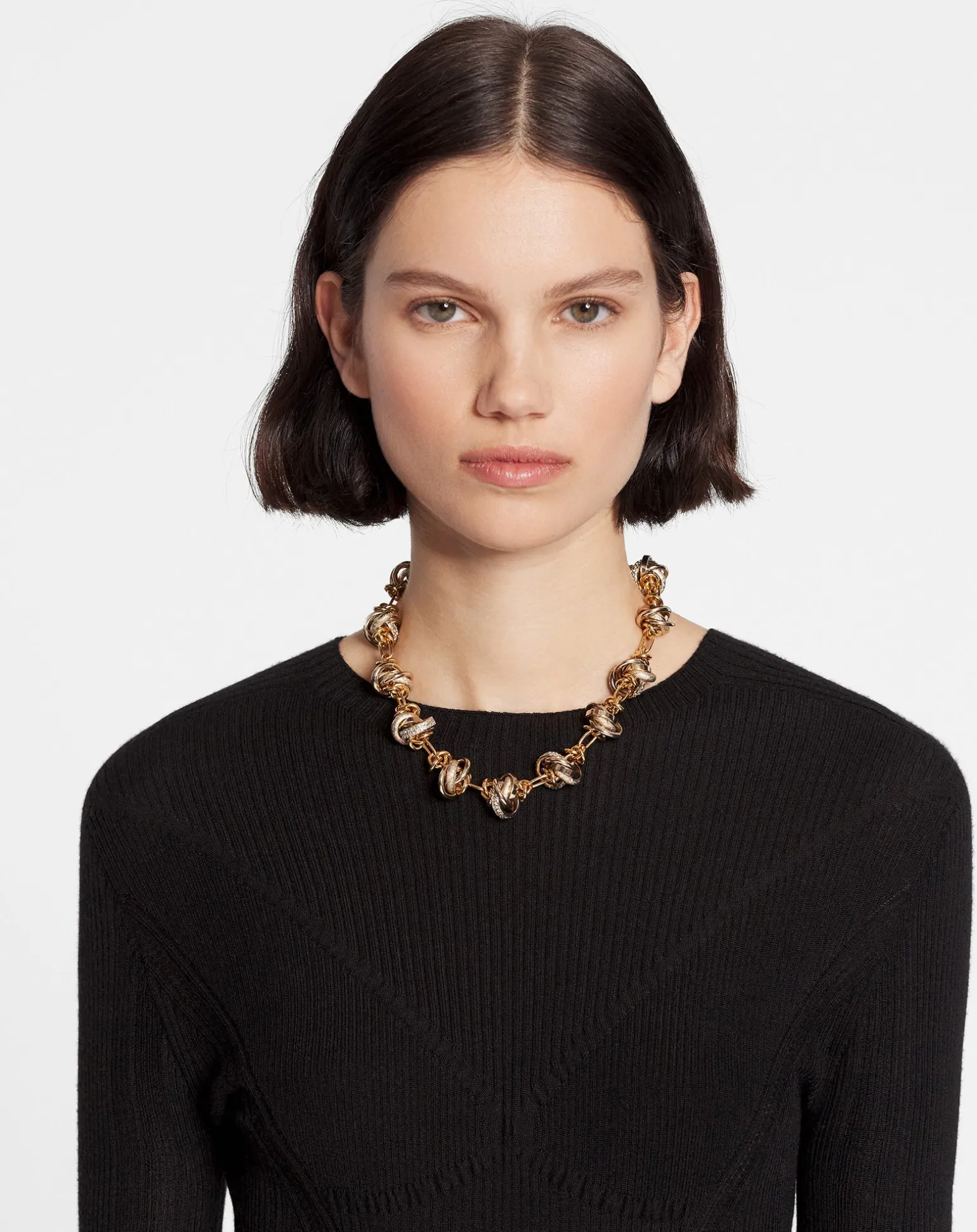 Lanvin Partition by knot necklace Gold/crystal Sale