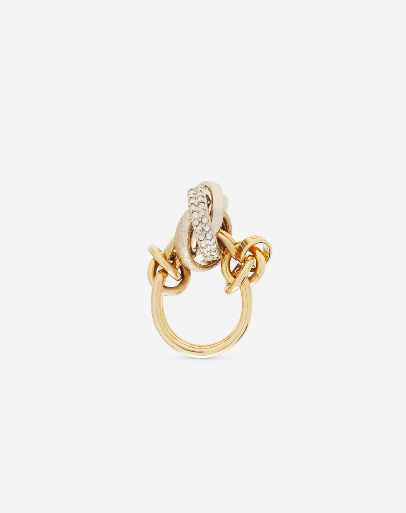 Lanvin Partition by knot ring Gold/crystal Best Sale