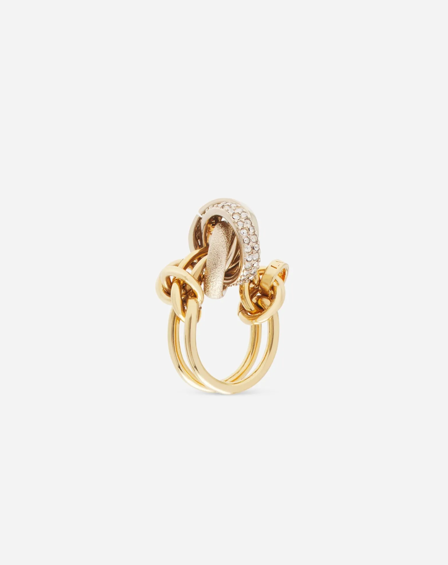 Lanvin Partition by knot ring Gold/crystal Best Sale