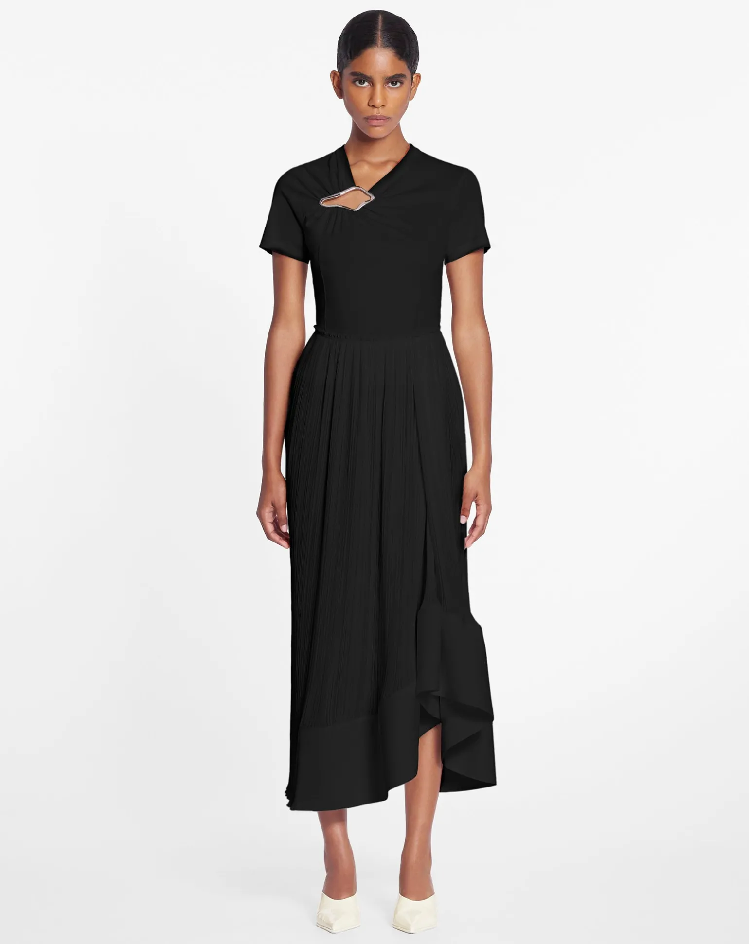 Lanvin Pleated midi skirt Black New