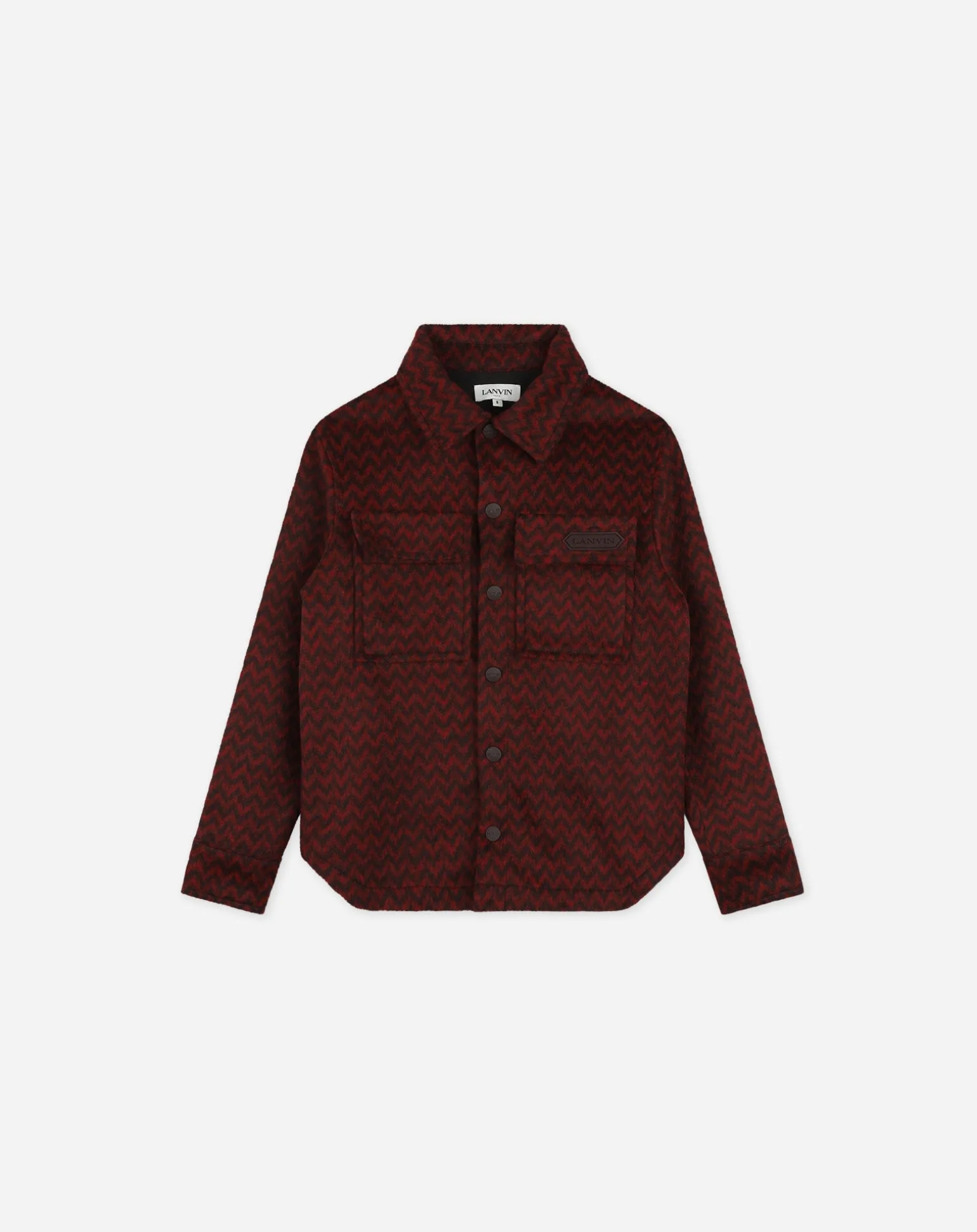 Lanvin Printed fleece shirt jacket Burgundy Cheap