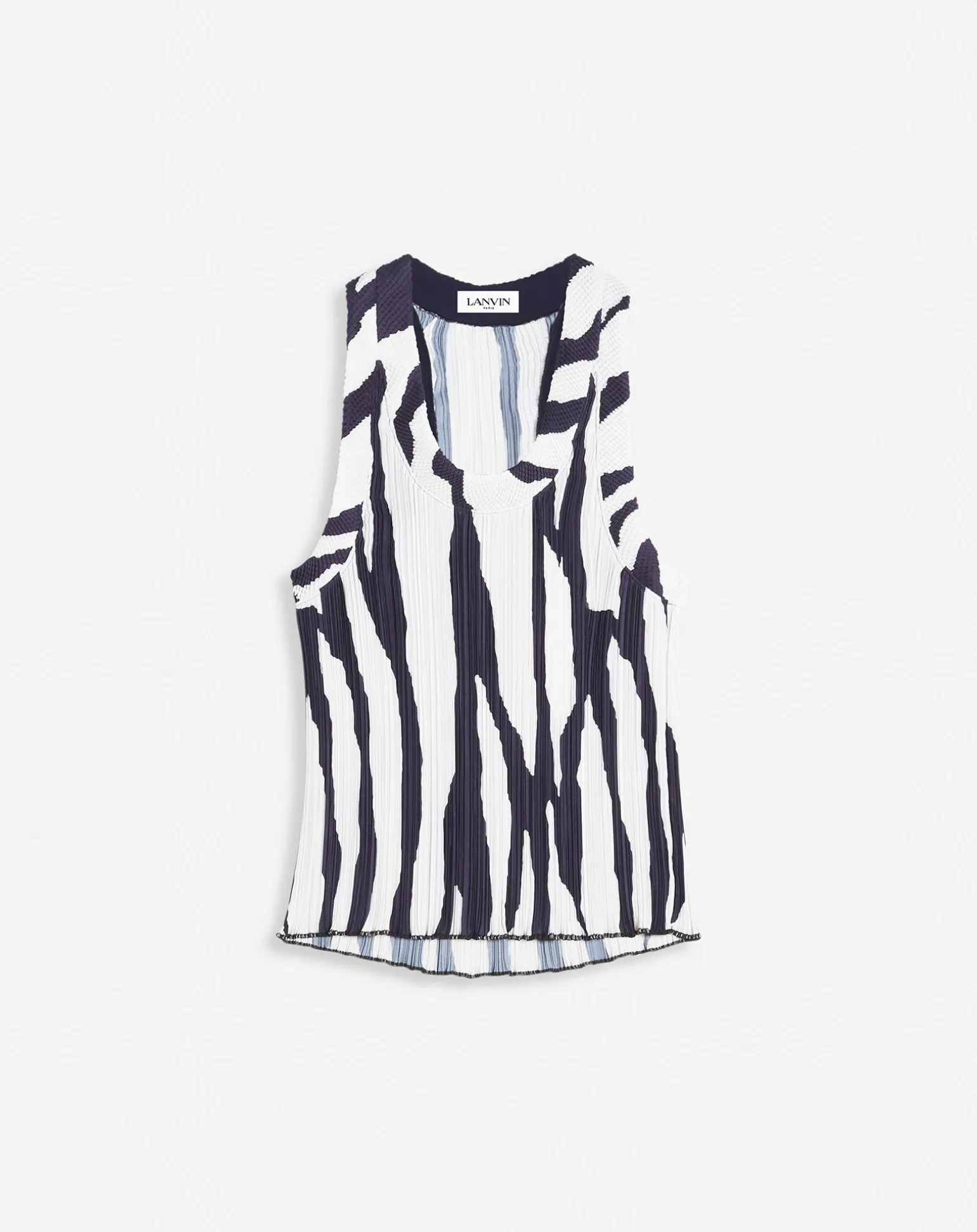 Lanvin Printed pleated tank top White/japaneseink Sale