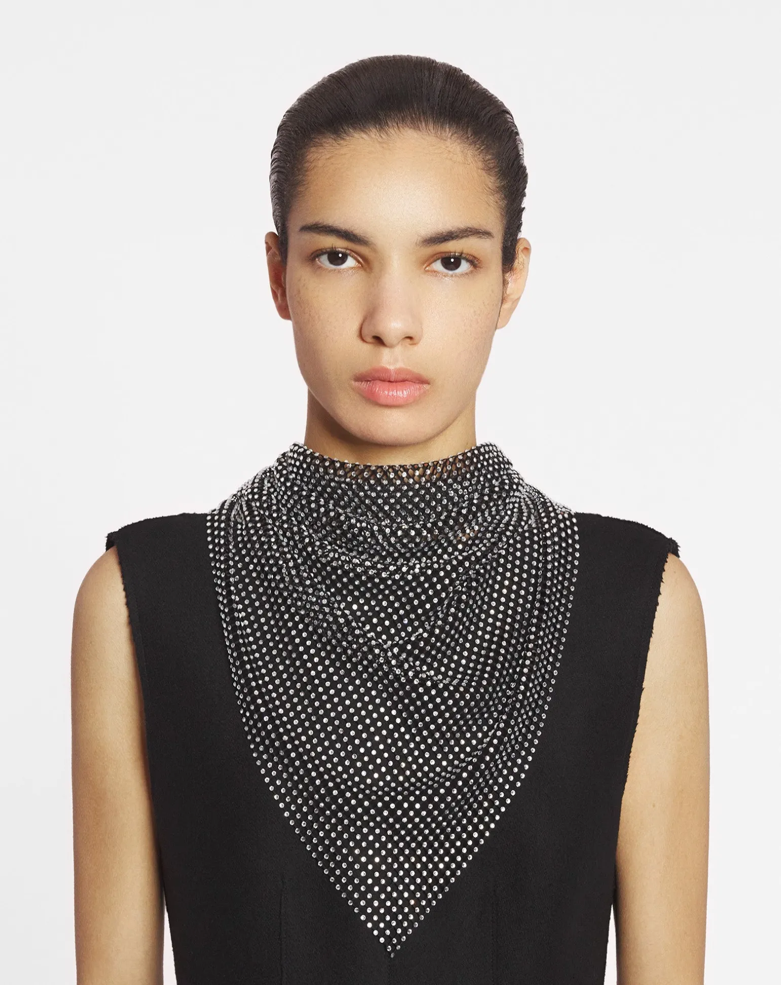 Lanvin Resille mesh choker with rhinestones Black/crystal Cheap