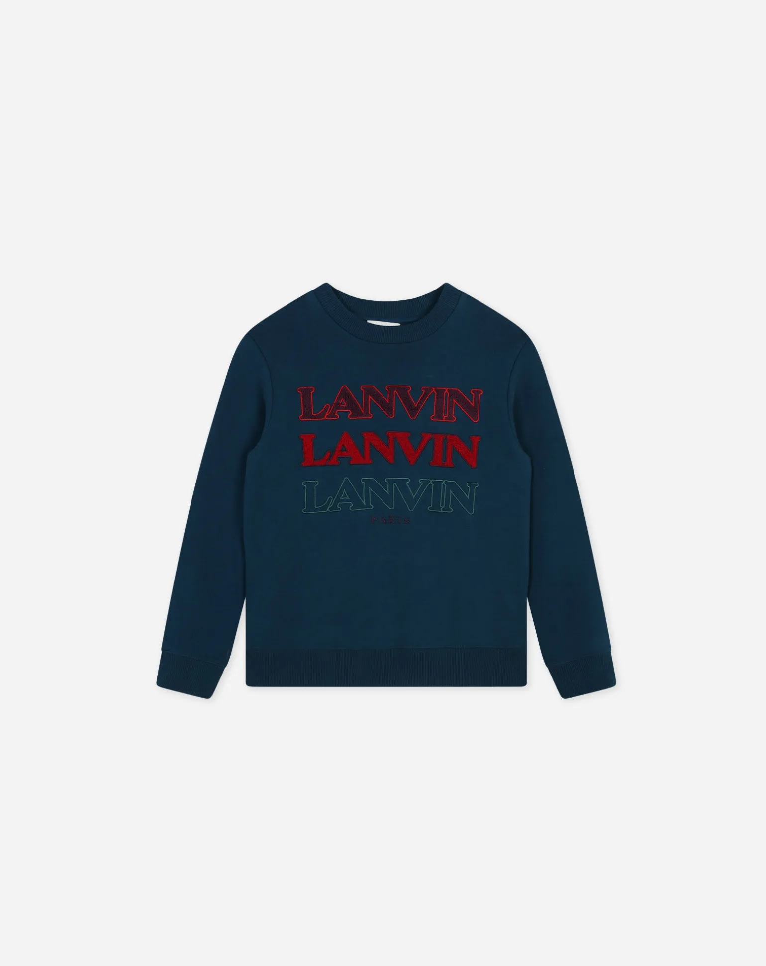 Lanvin Round-neck logo sweatshirt Teal New