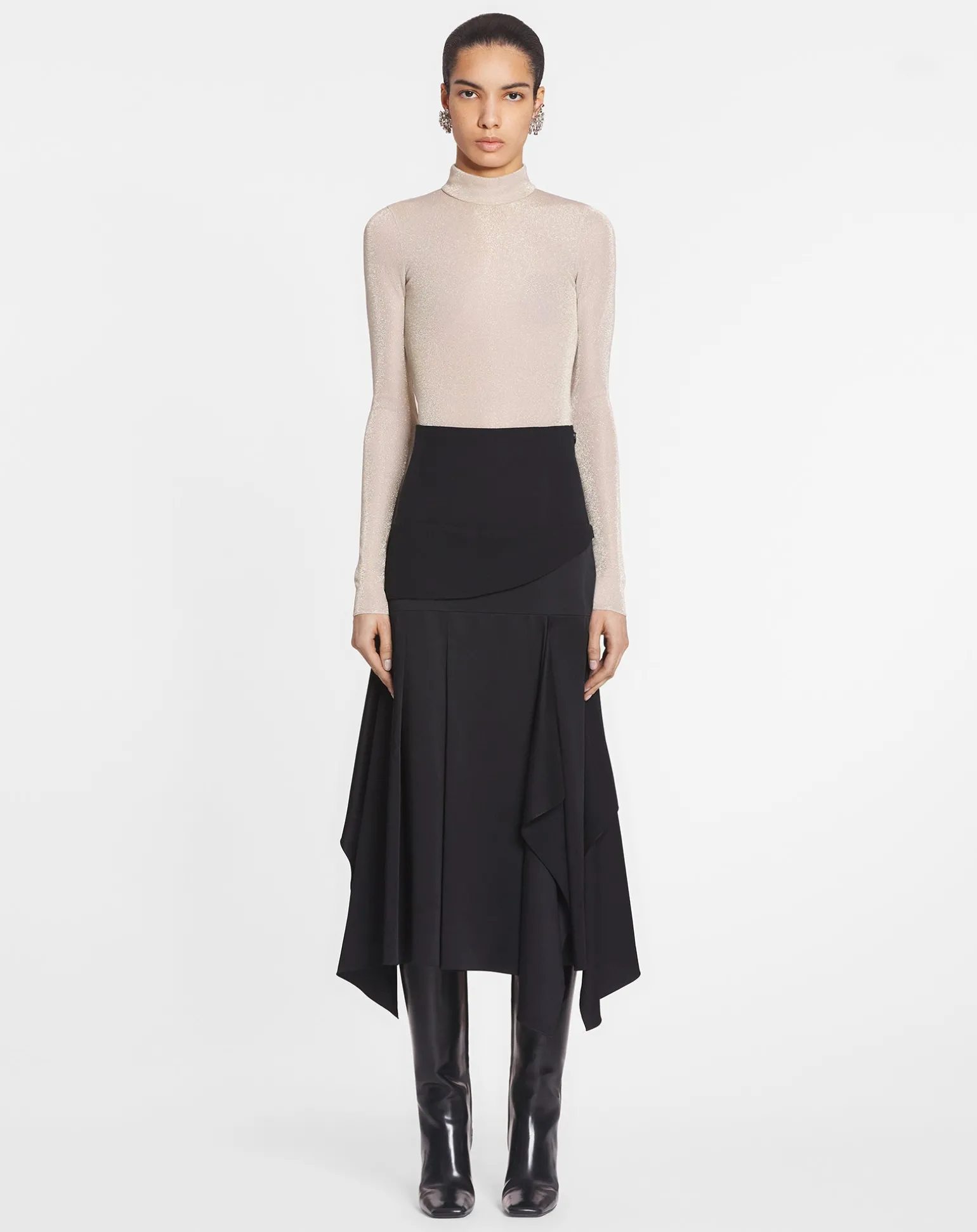 Lanvin Ruffled skirt Black Discount