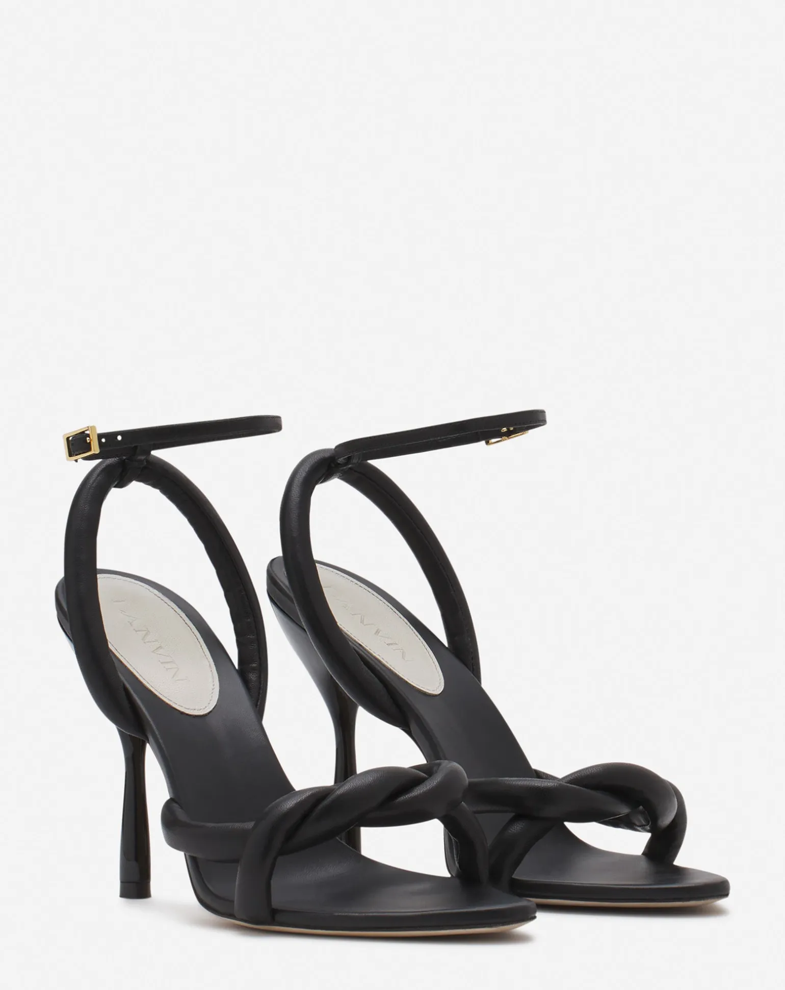 Lanvin Rythms by leather sandals Black Clearance