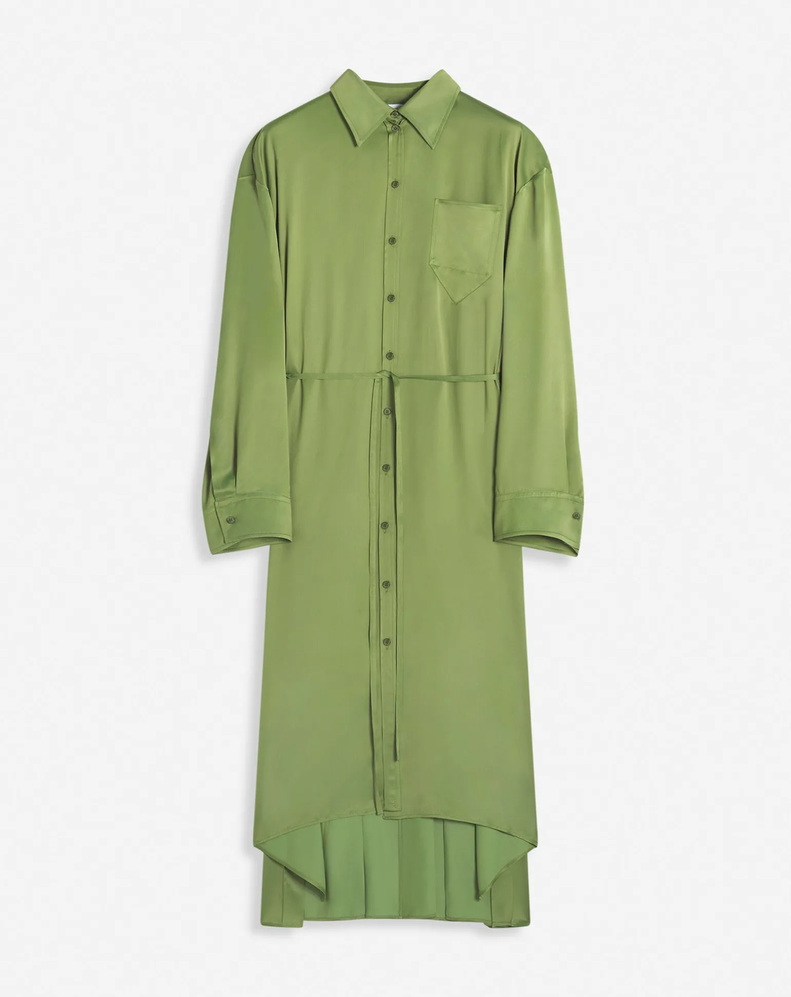 Lanvin Shirt dress with pleats Lichen Best Sale