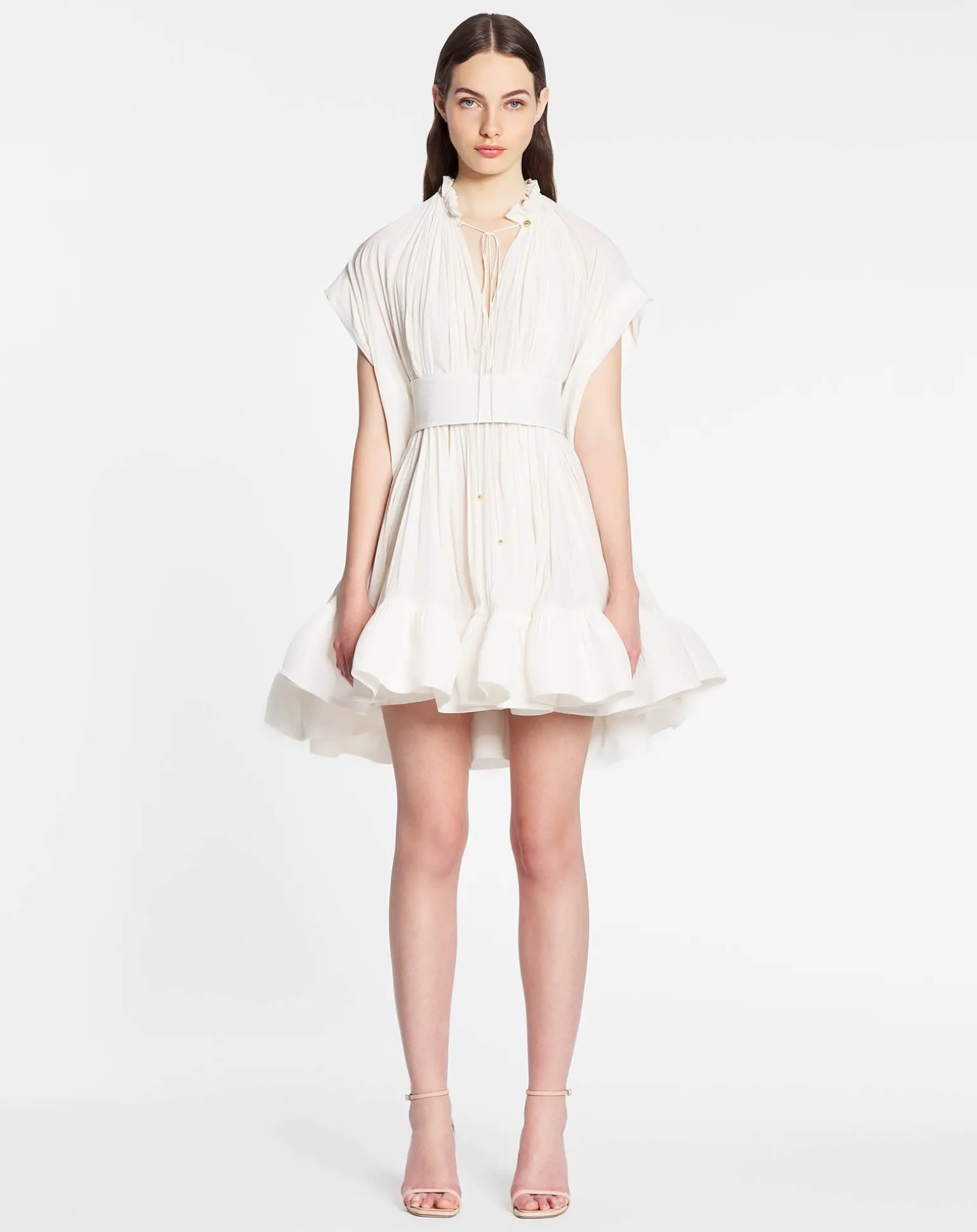 Lanvin Short charmeuse dress Offwhite Fashion