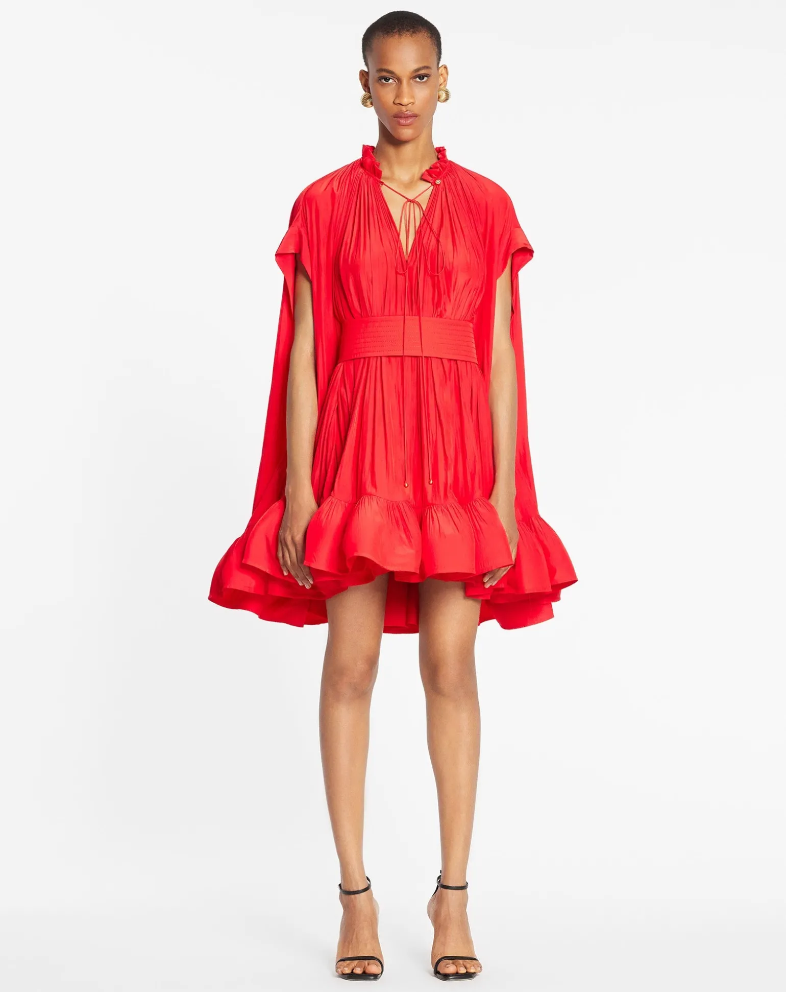 Lanvin Short charmeuse dress Poppyred Clearance