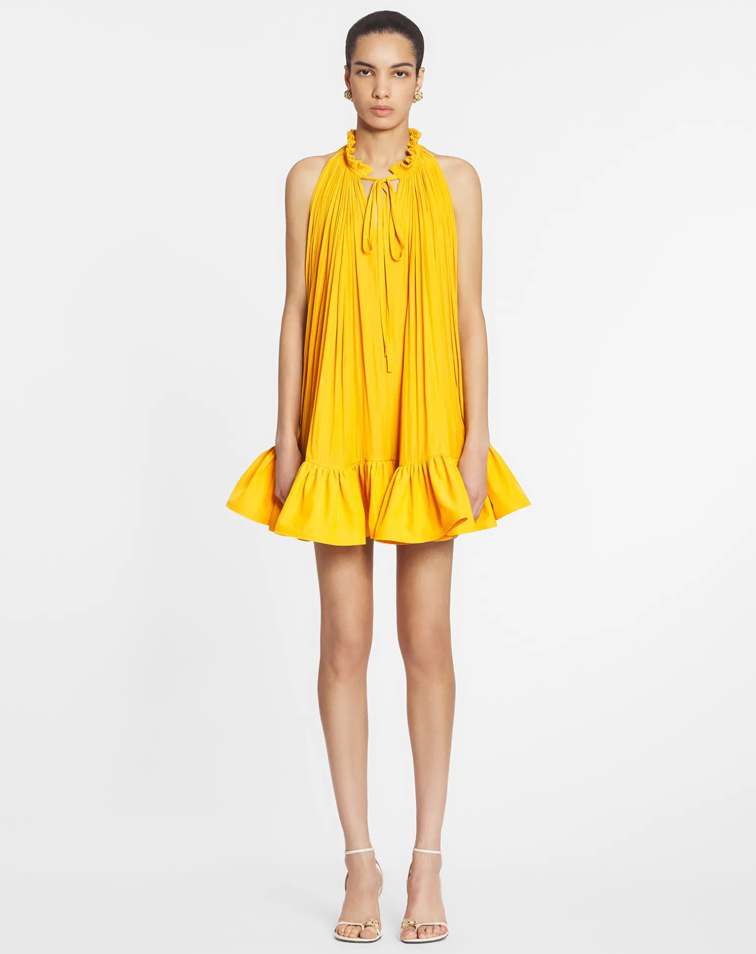 Lanvin Short dress with ruffles Sunflower Online