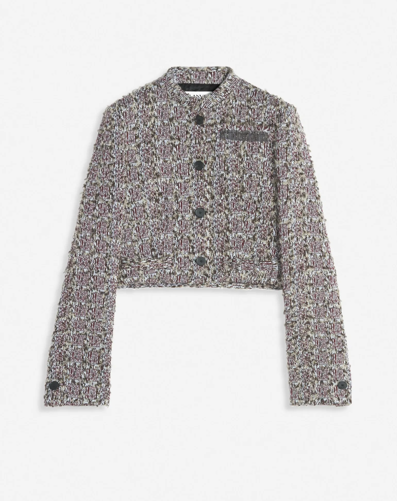 Lanvin Short tweed jacket Burgundy/blue Store