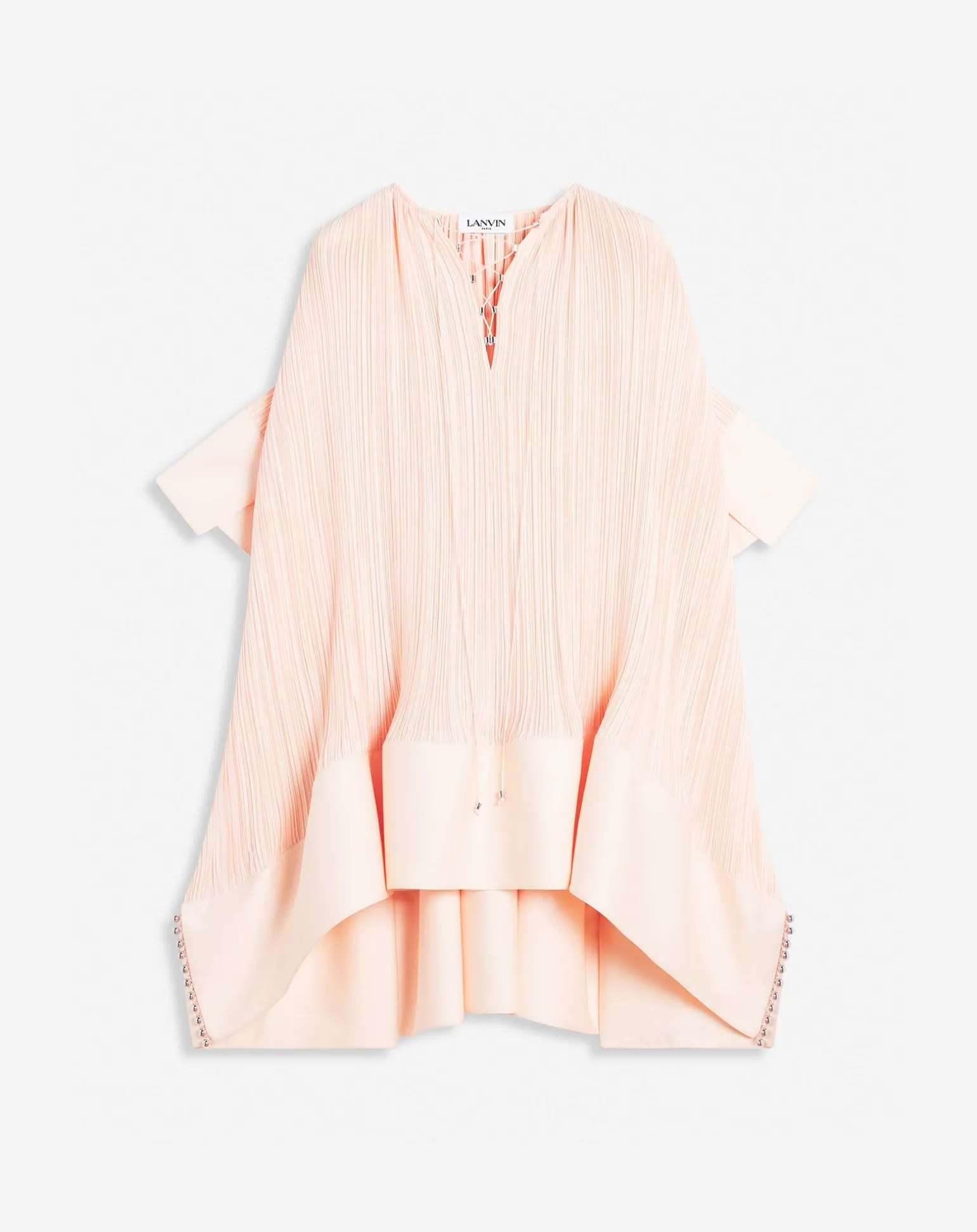 Lanvin Short-sleeved pleated dress Abricotine Sale