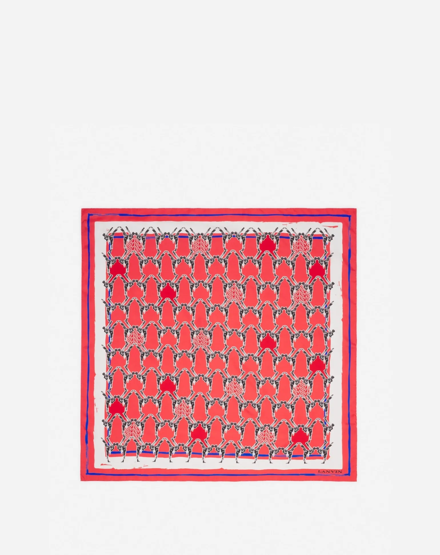 Lanvin Silk scarf with a sports print Poppyred Cheap