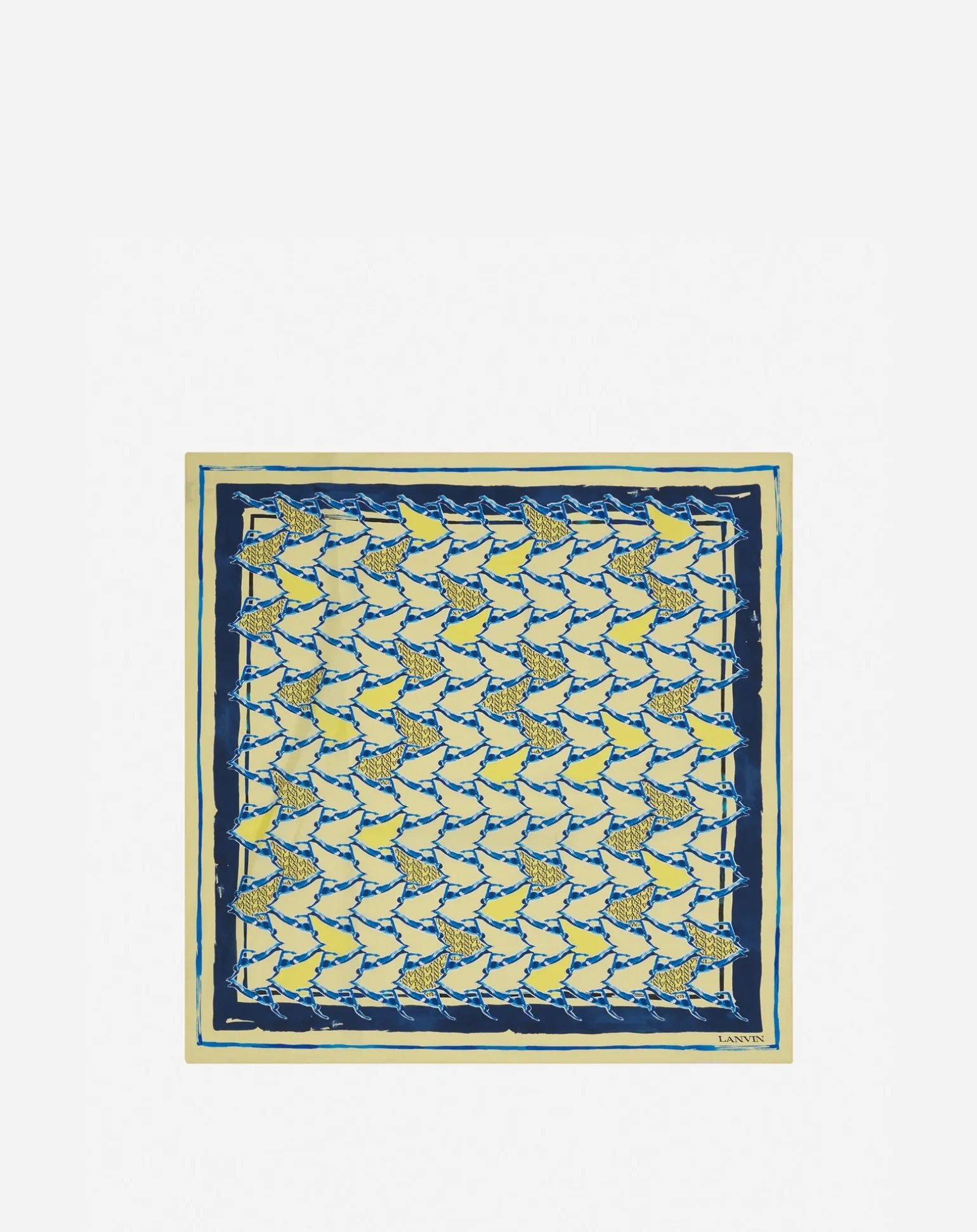 Lanvin Silk scarf with a sports print Yellow Cheap