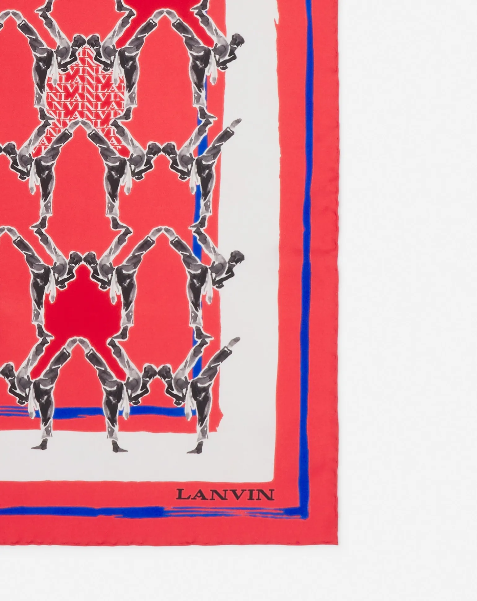 Lanvin Silk scarf with a sports print Poppyred Cheap