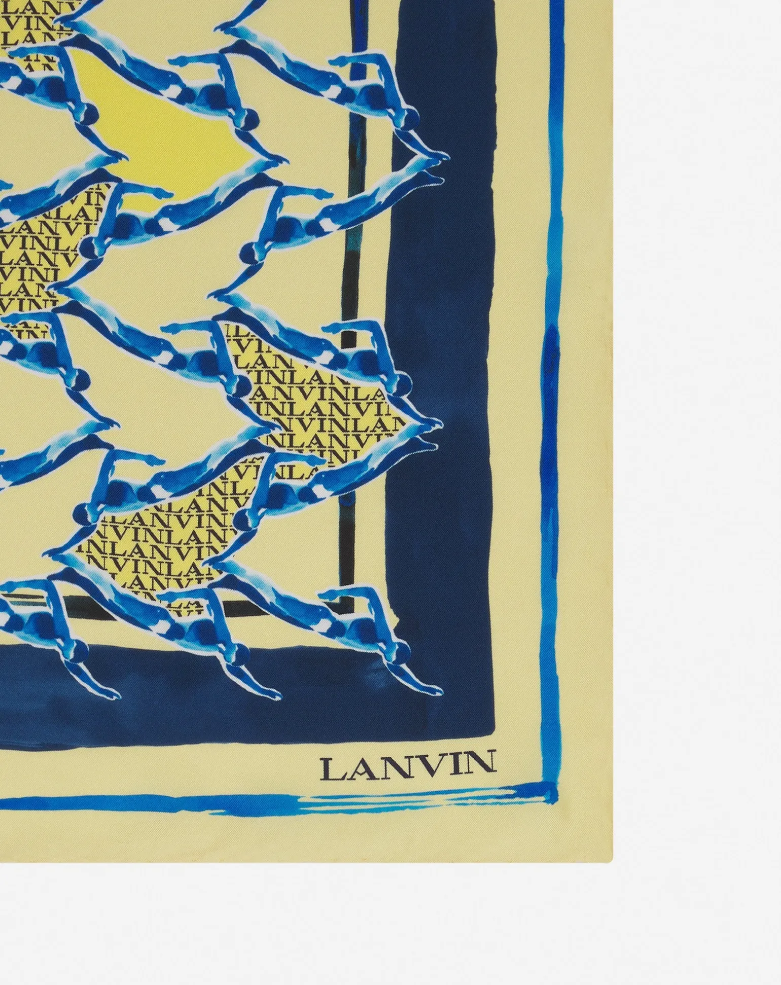 Lanvin Silk scarf with a sports print Yellow Cheap