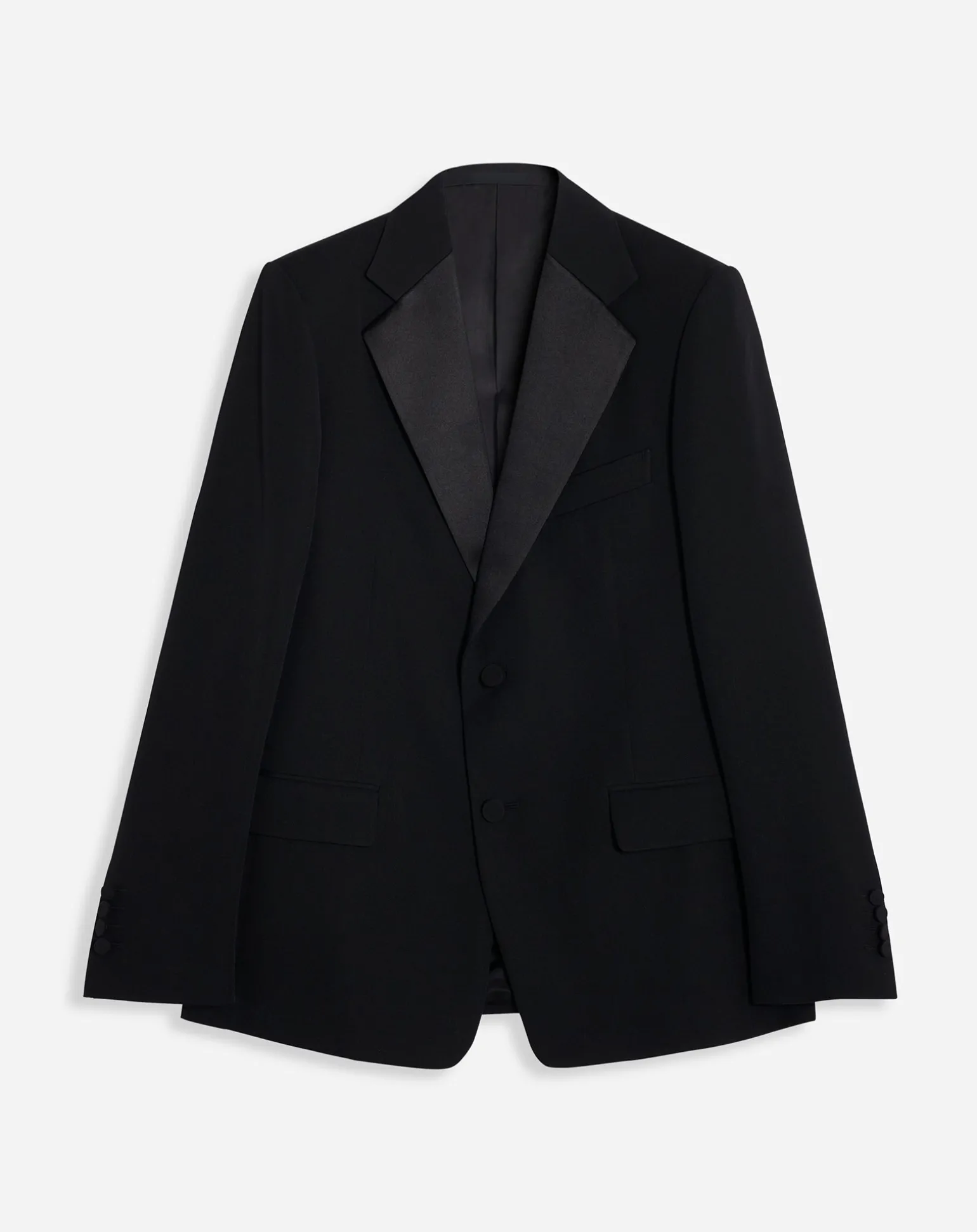 Lanvin Single-breasted flap pockets jacket with satin lapels Black Outlet