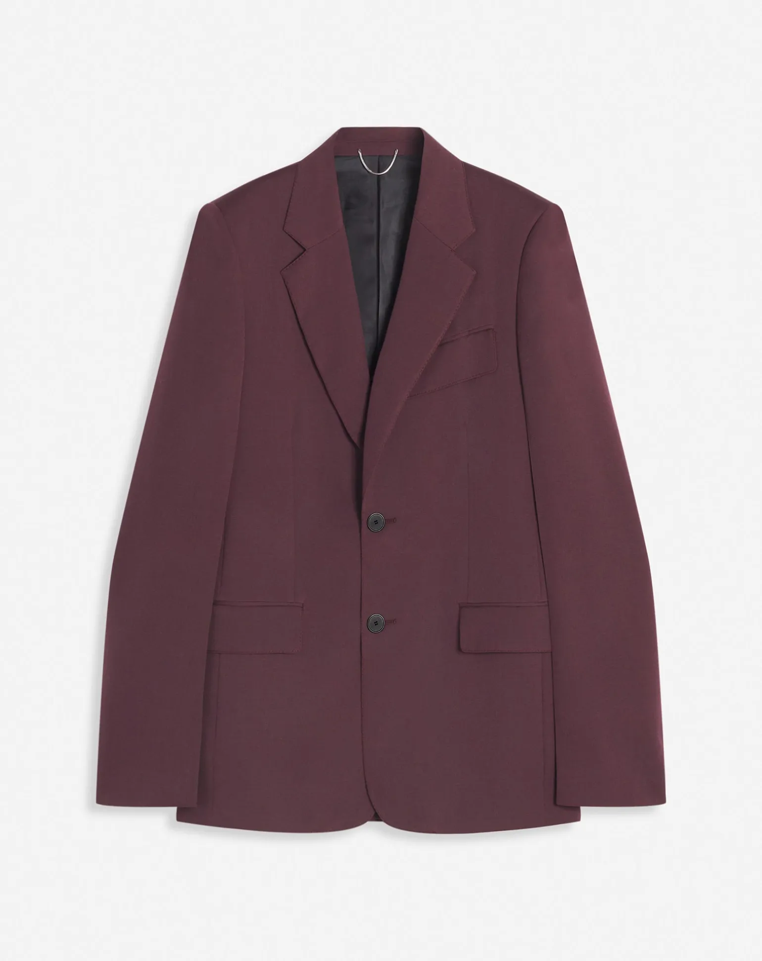 Lanvin Single-breasted wool jacket Burgundy Flash Sale