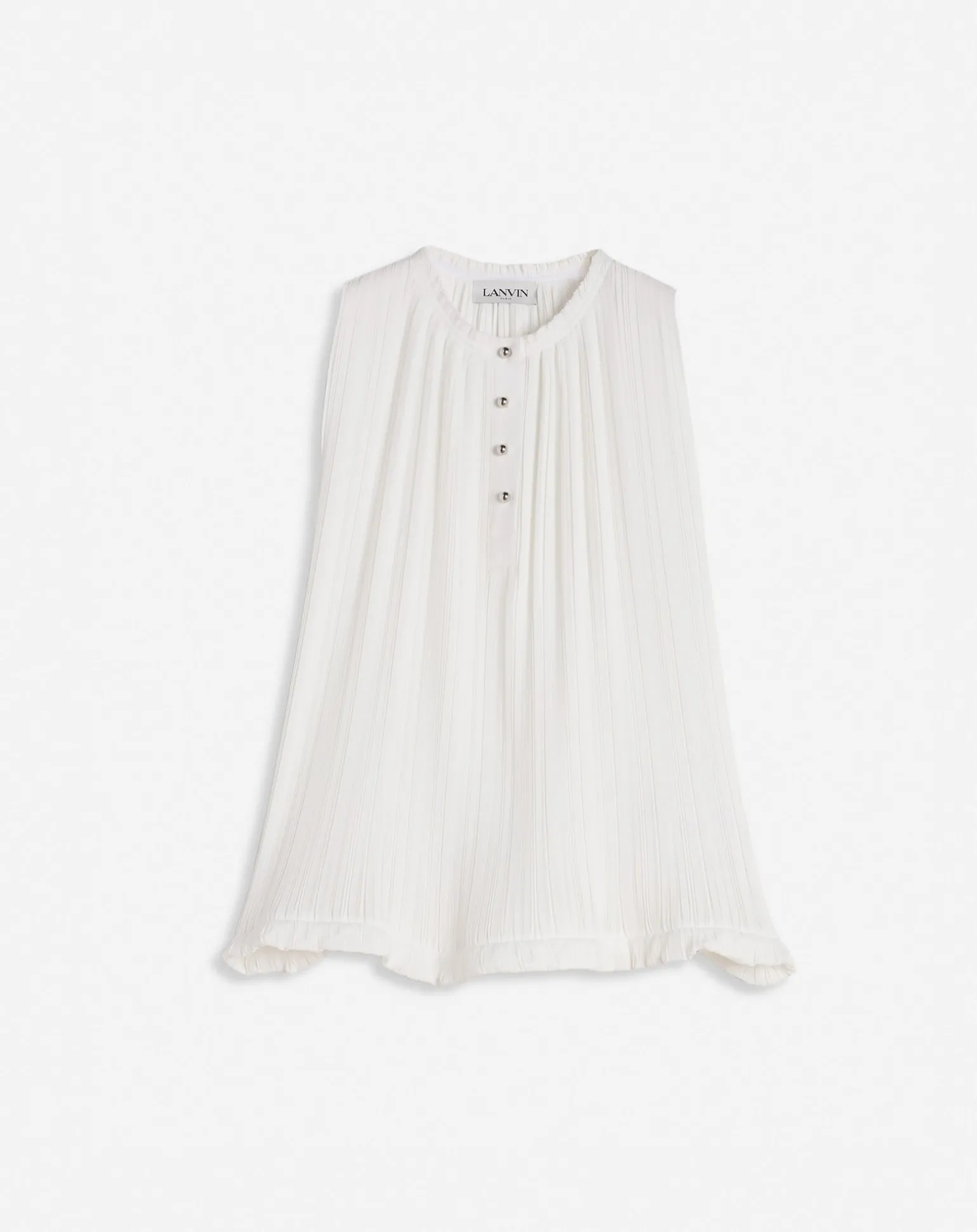 Lanvin Sleeveless pleated top Offwhite Shop