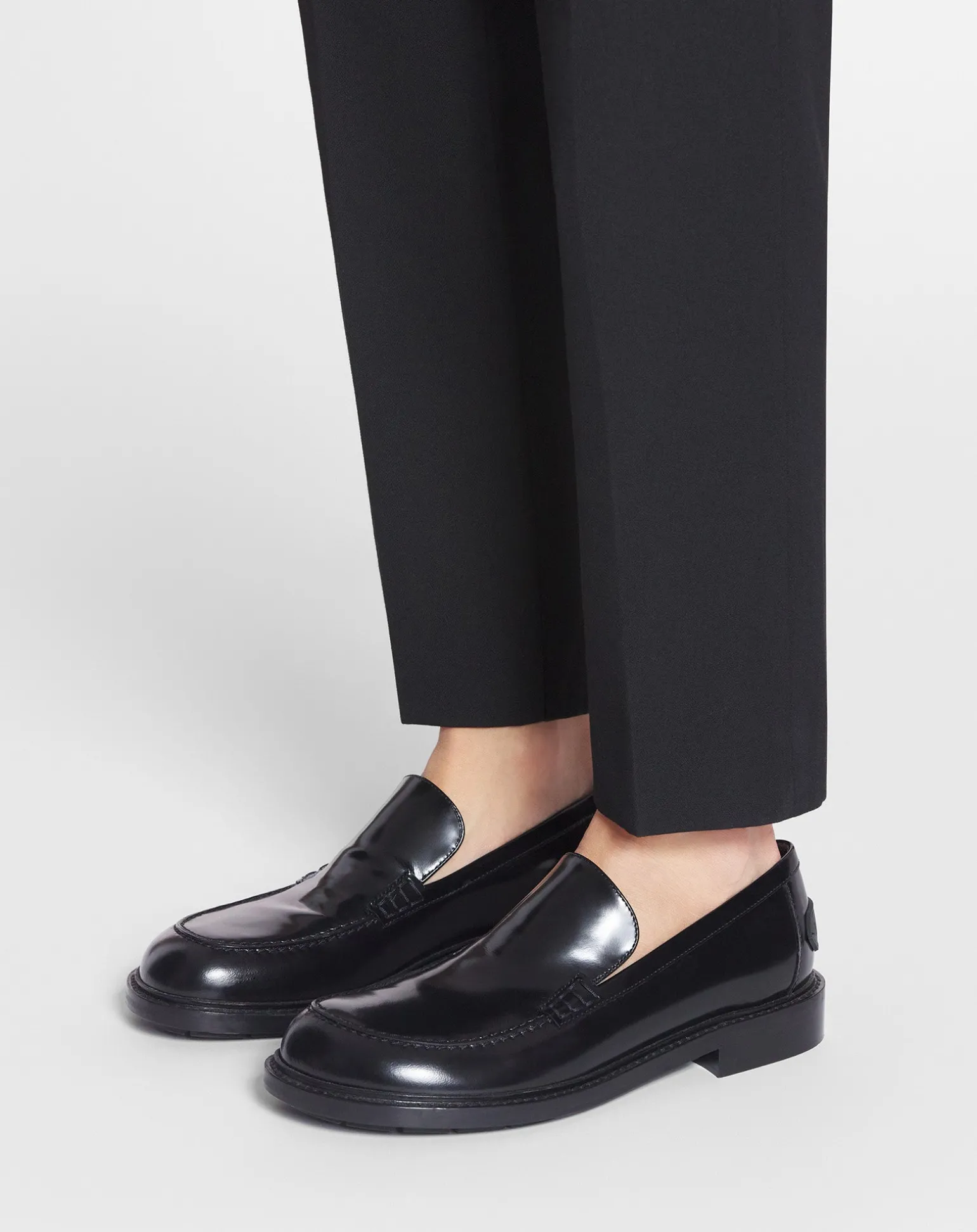 Lanvin Spinto loafers in glossy leather Black Online