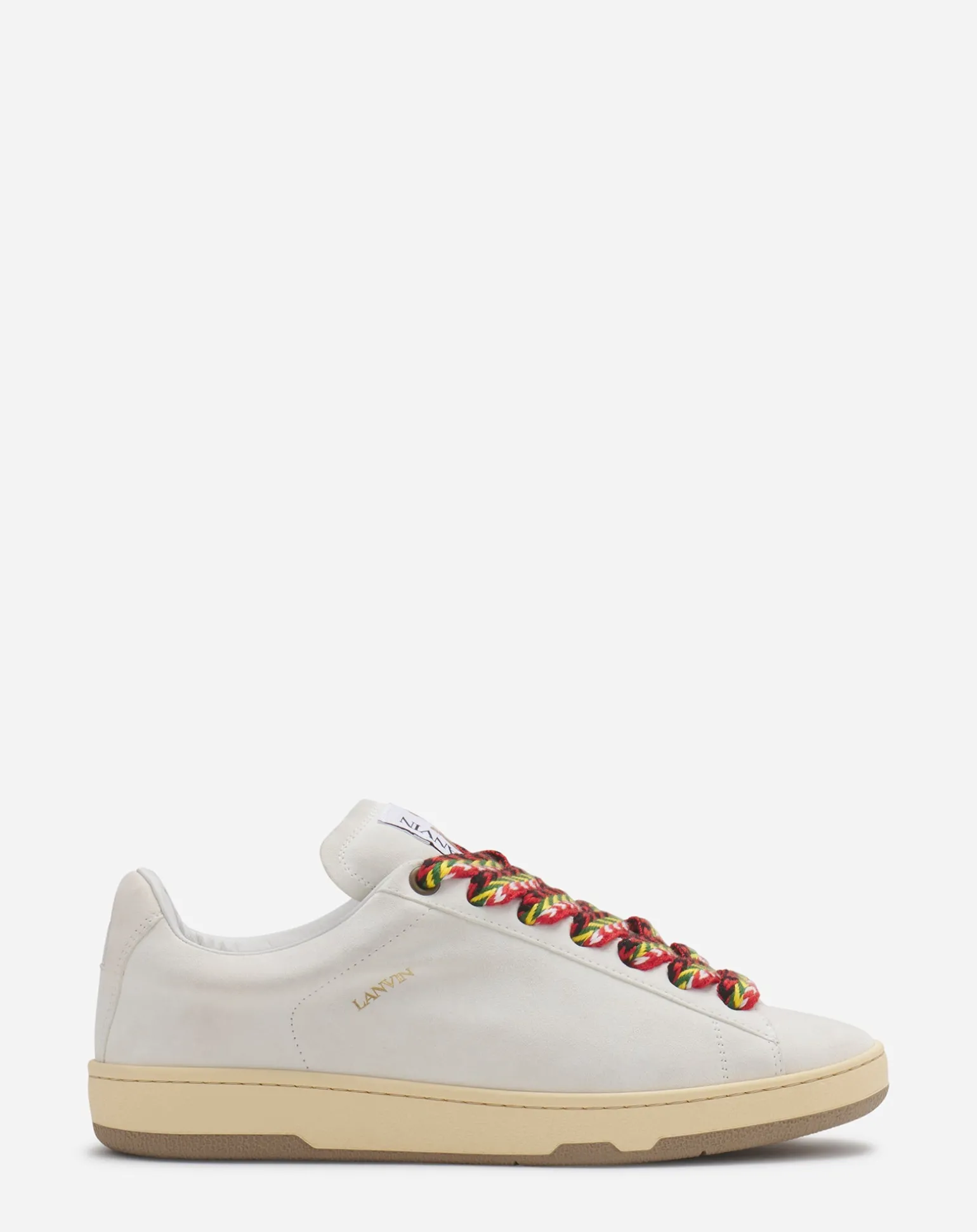 Lanvin Suede curb lite sneakers White Flash Sale